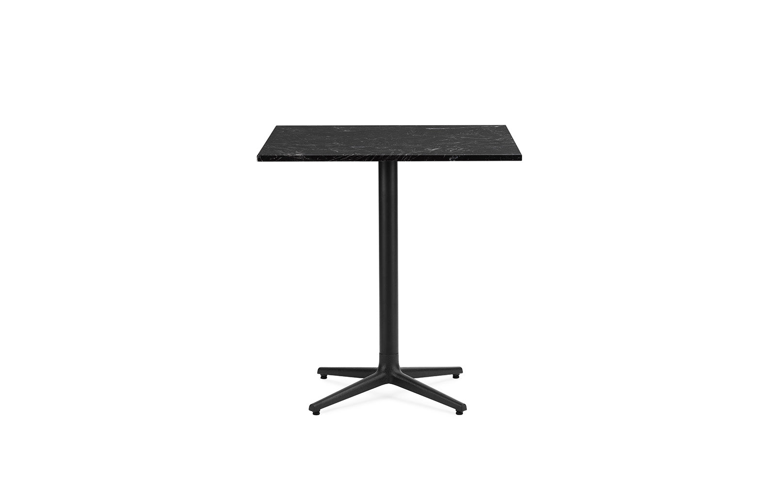 Cafe table allez marble top with a black base