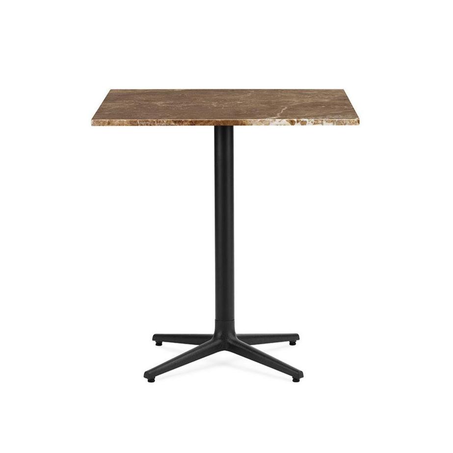 Cafe table allez marble top with a black base