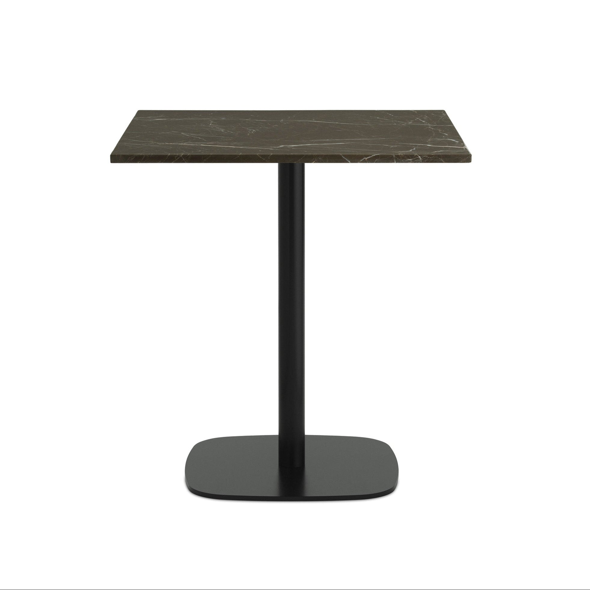 Couchtisch quadratische Form Marmorkaffee mit einer schwarzen Basis