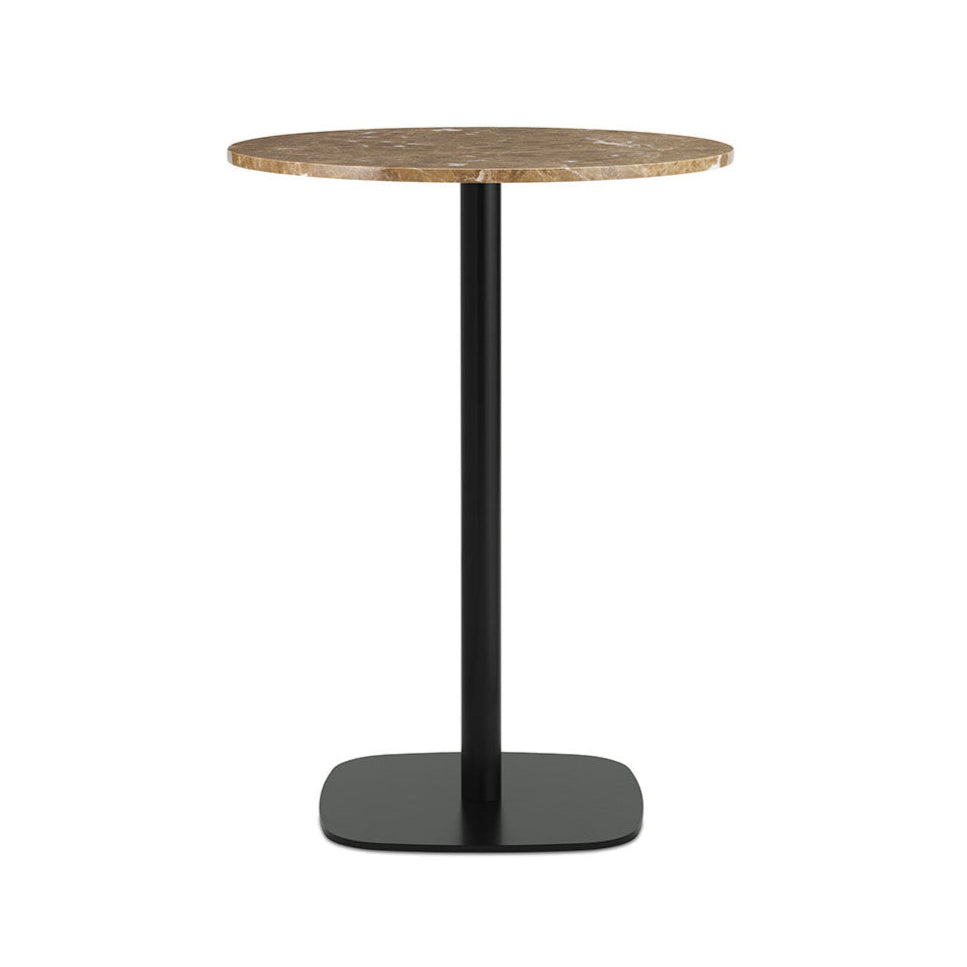 Caffered Table Rund Formen, ein Marmorsandteil mit einer schwarzen Basis