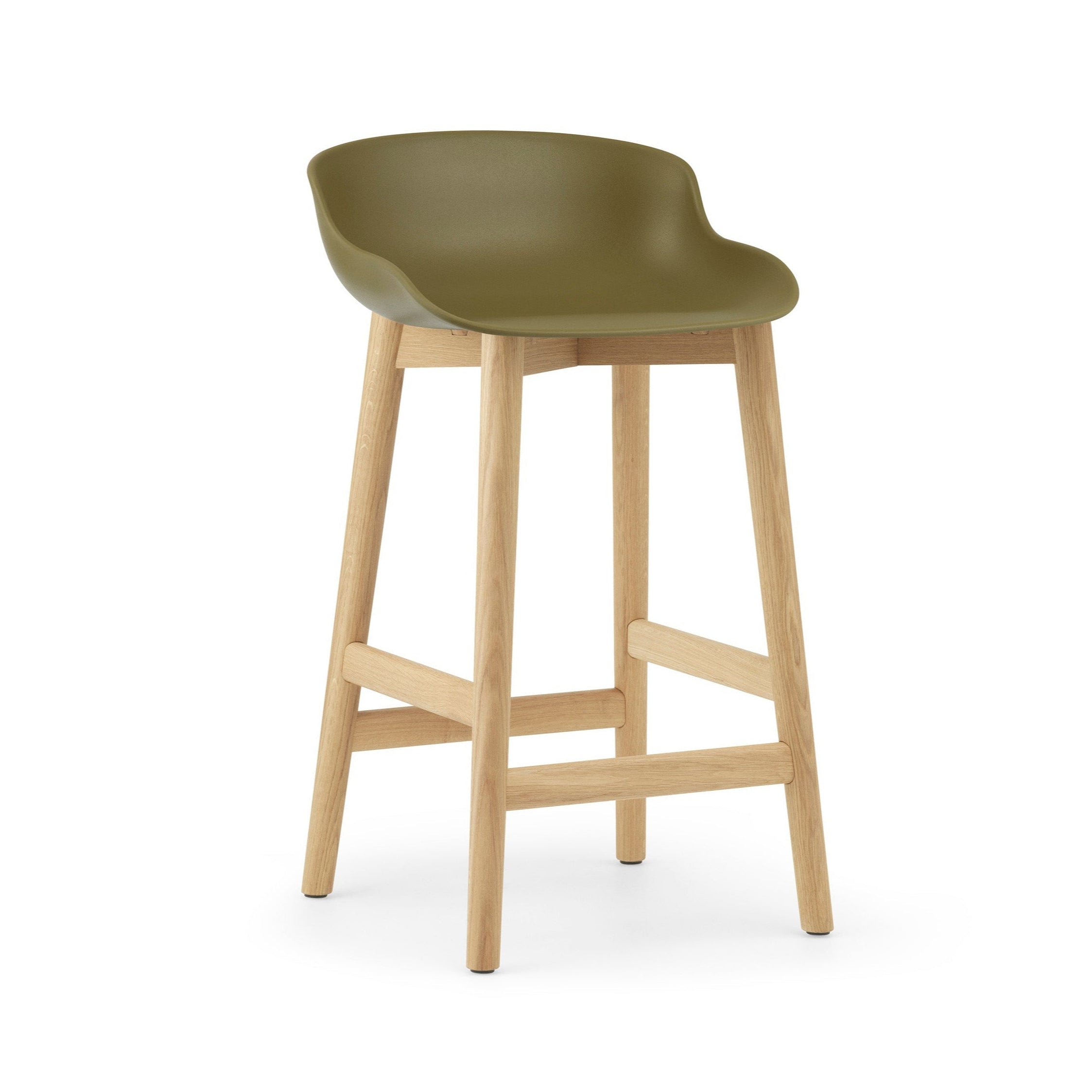 Hyg olive bar chair with an oak base