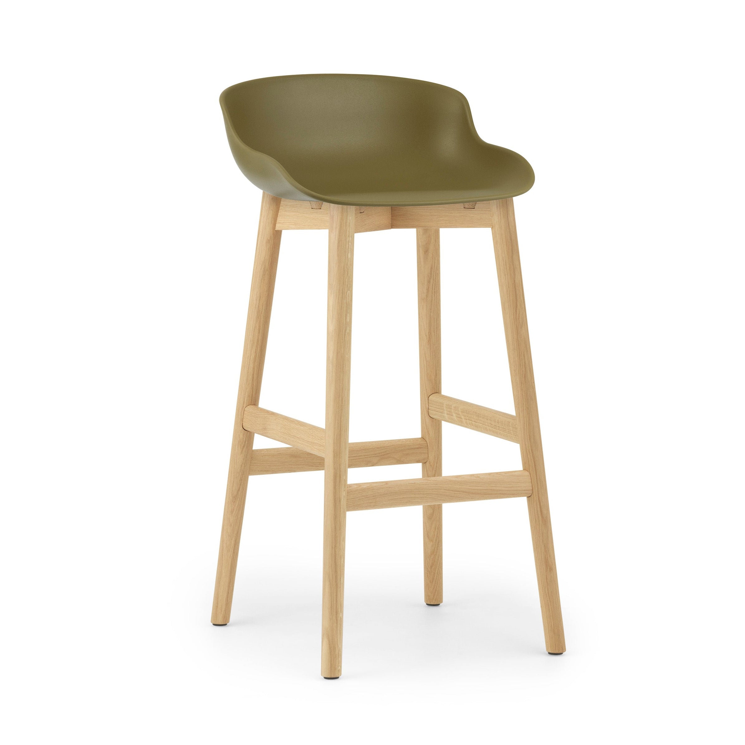 Hyg olive bar chair with an oak base