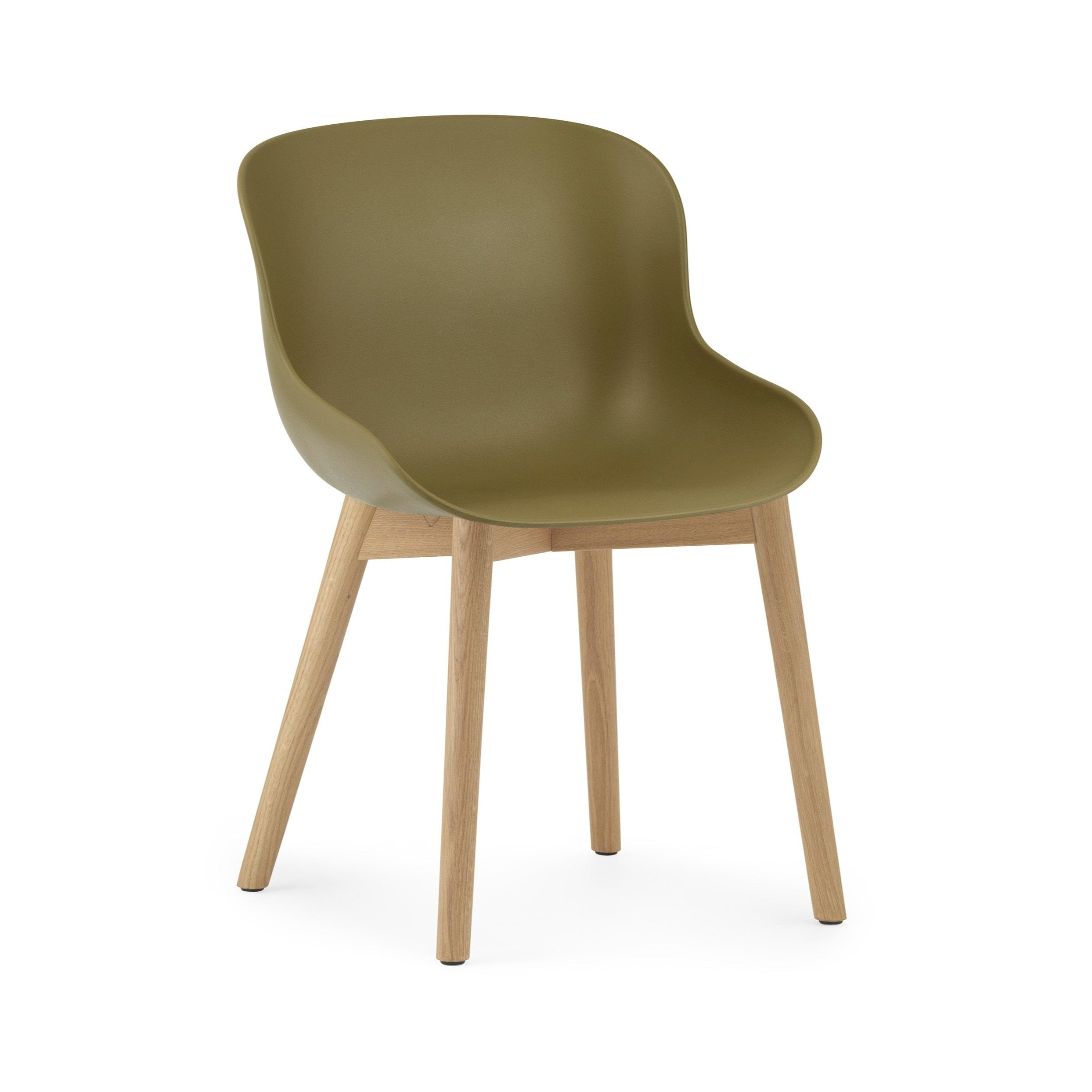 Hyg olive chair with a natural oak base