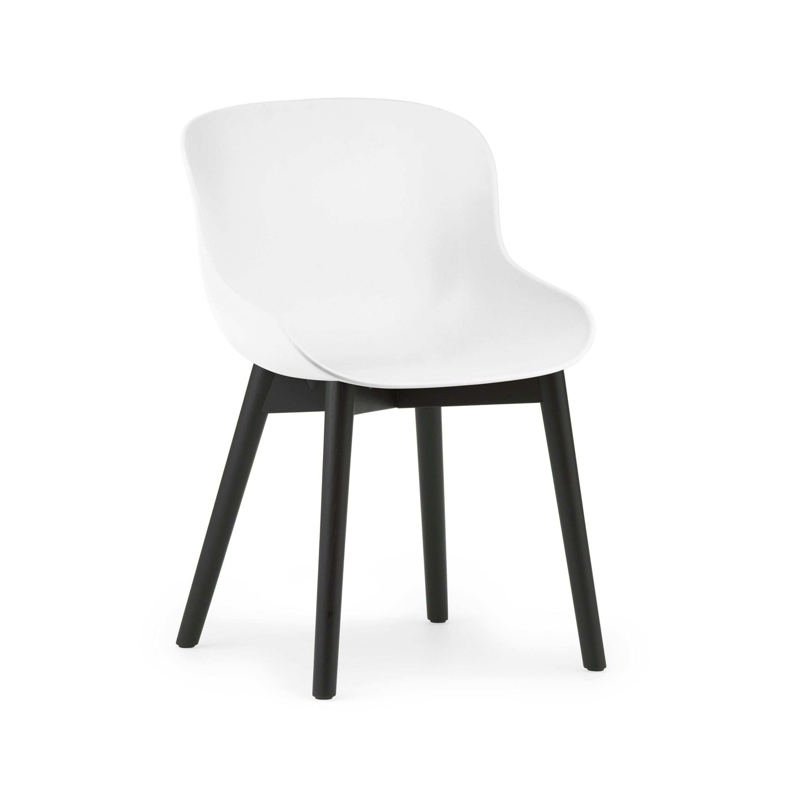 White Hyg chair with a black oak base