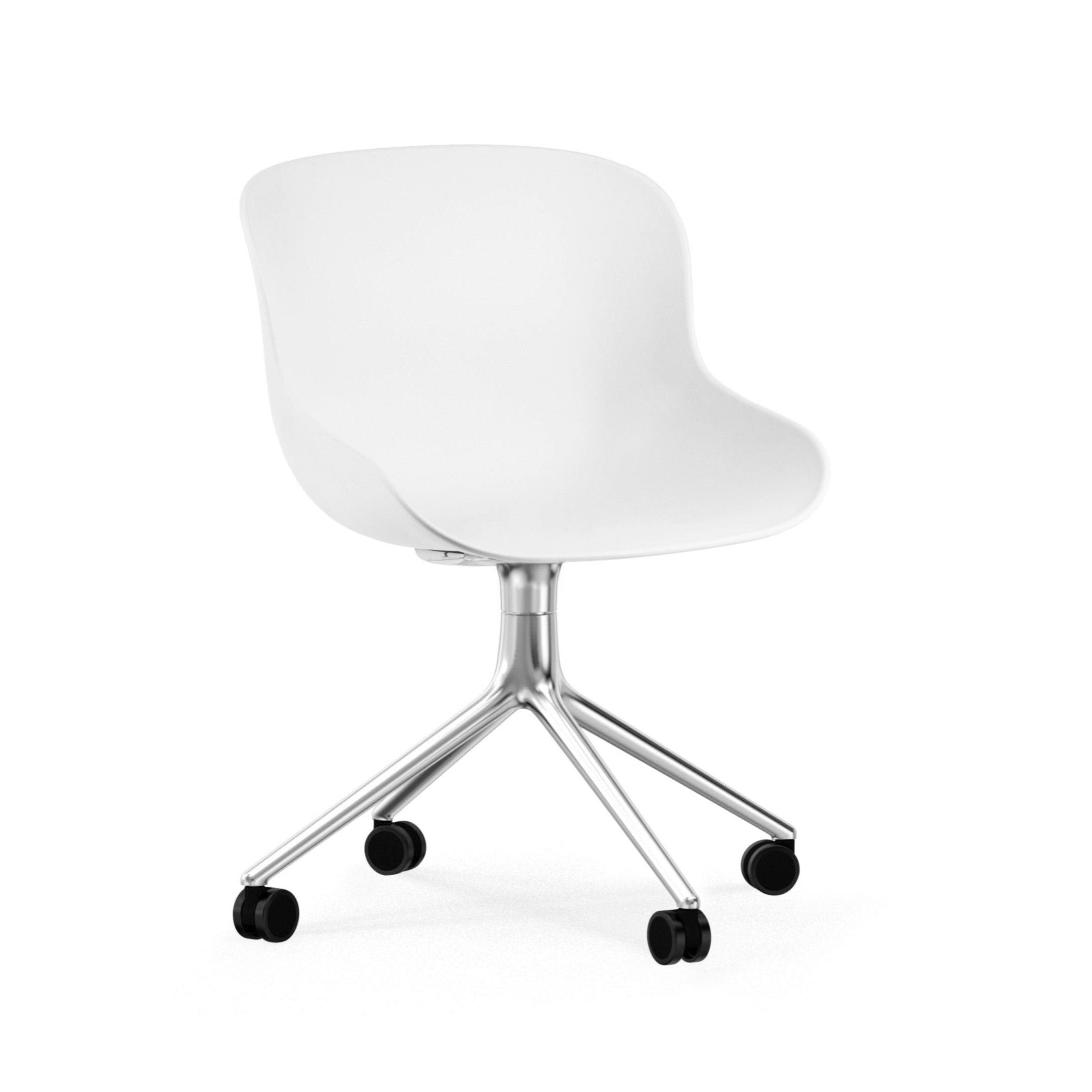 Hyg 4W White Office Chair mit einer Aluminiumbasis