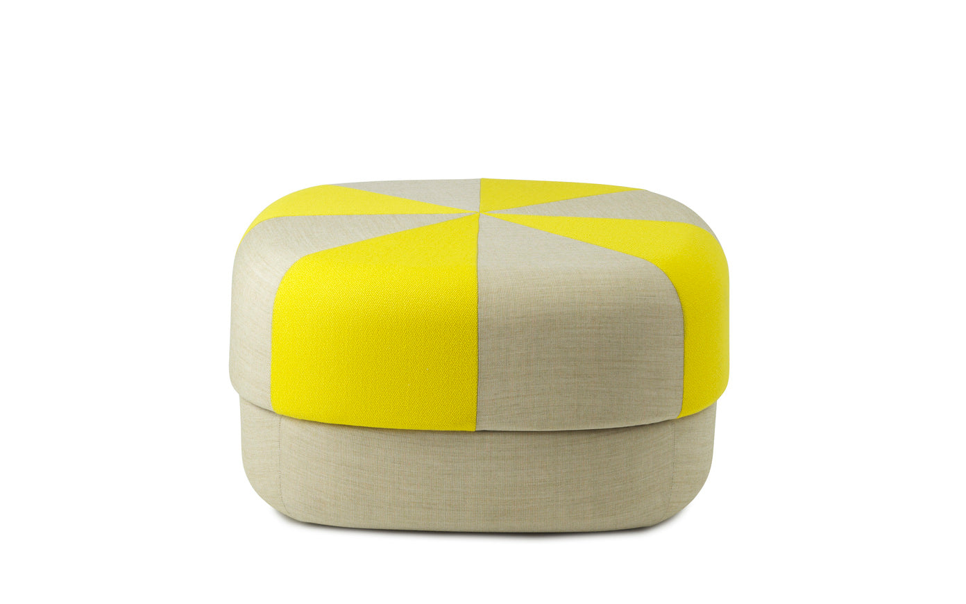 Pouf Circus Duo gelb mit Beige