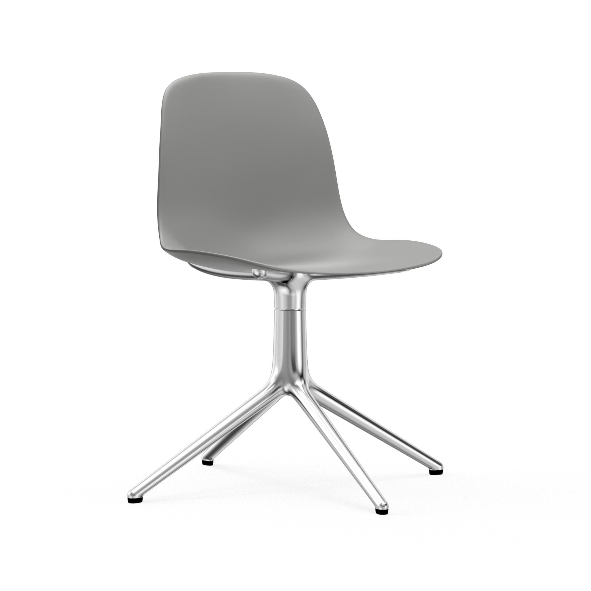 4L grauer Bürostuhl mit einer Aluminiumbasis