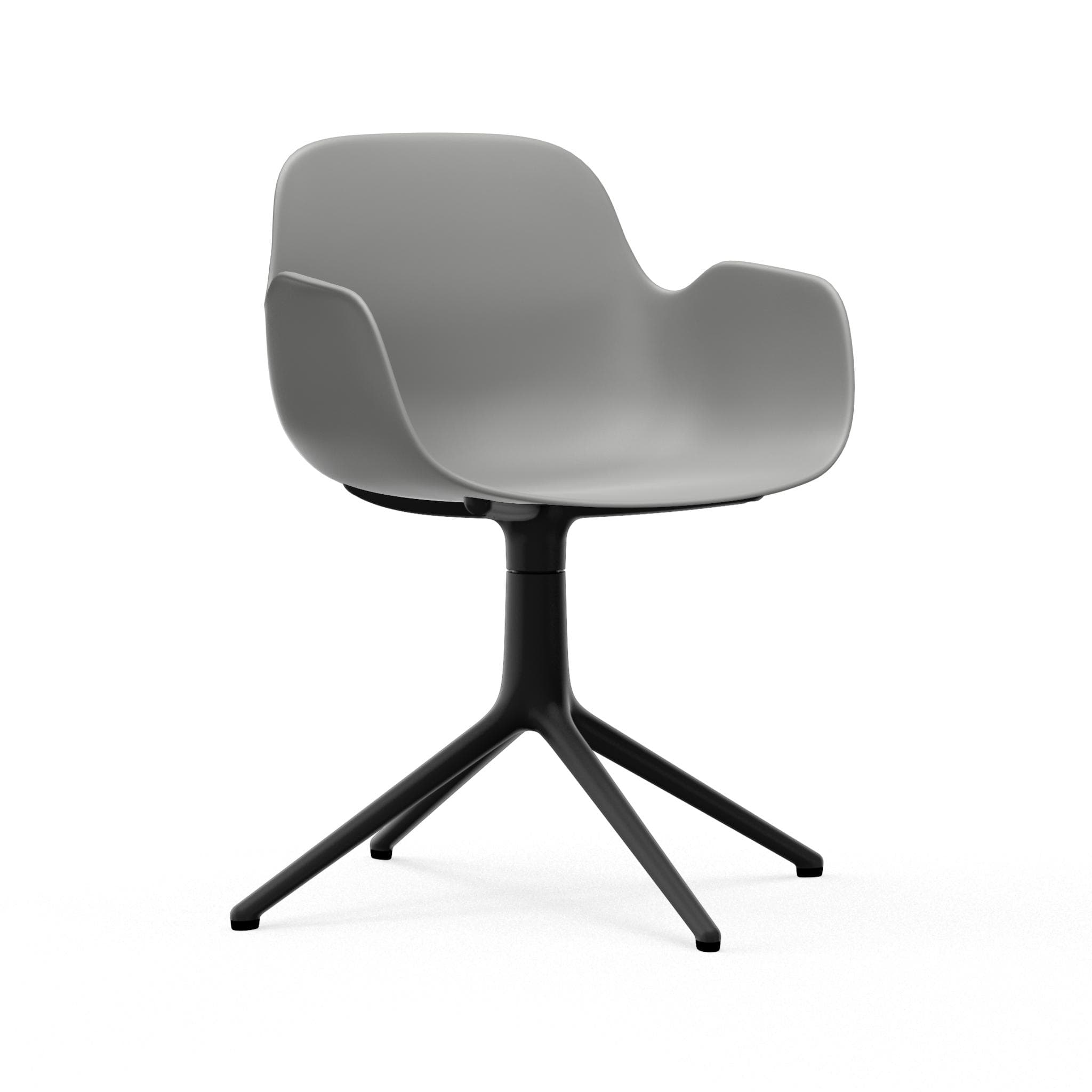 Office chair with form armrests 4l gray with a black base