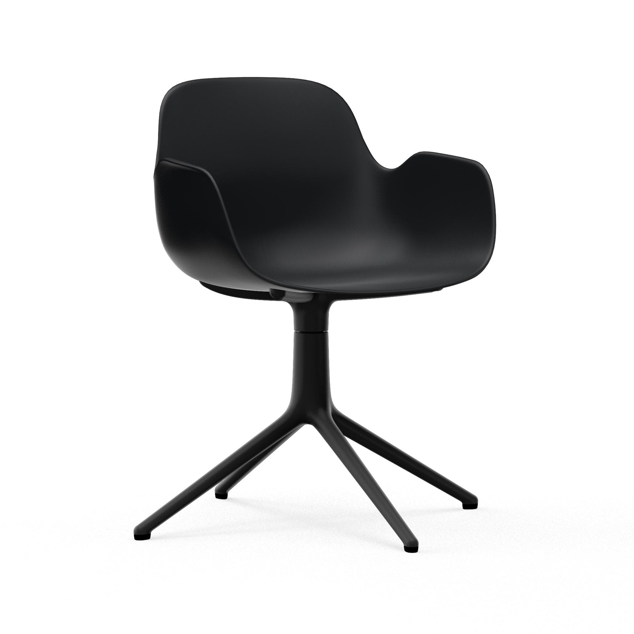 Office chair with 4l black armrests with black base