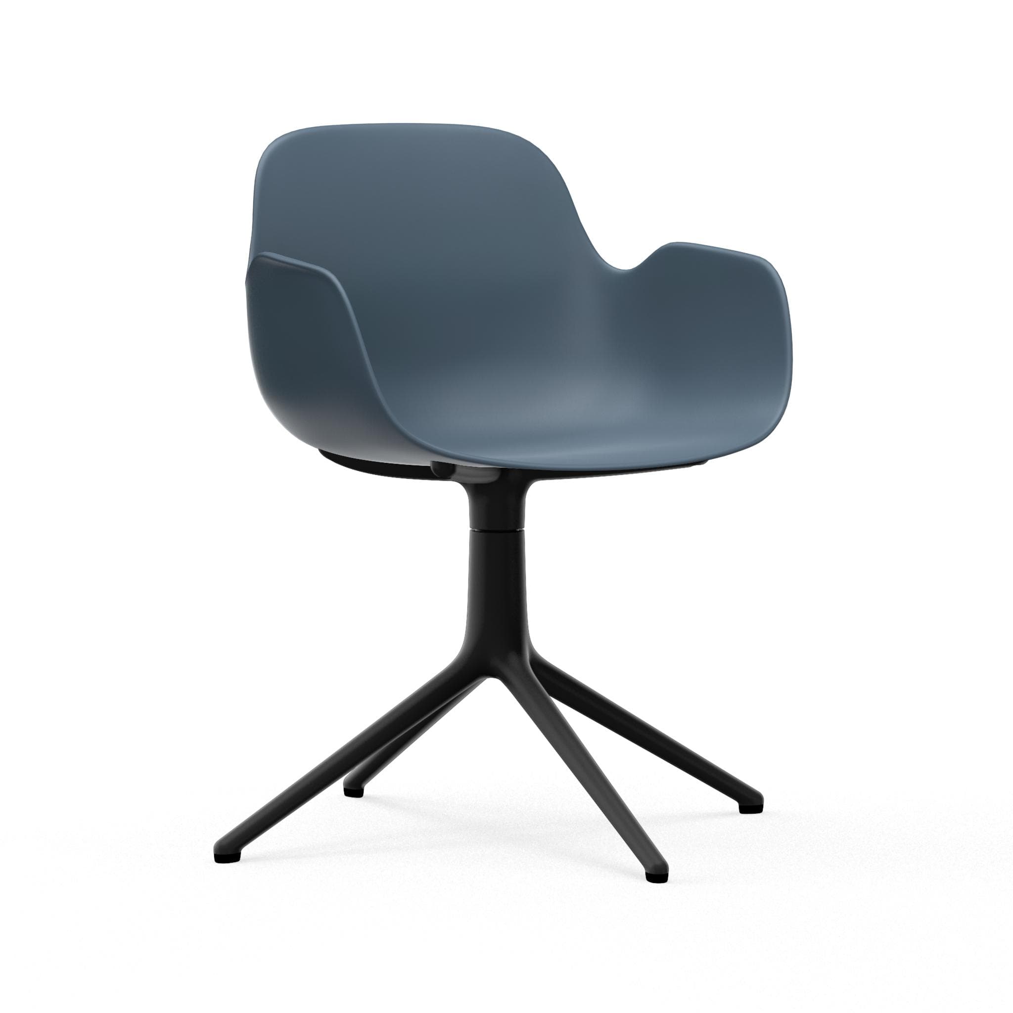 Office chair with armrests 4L Blue sea with black base