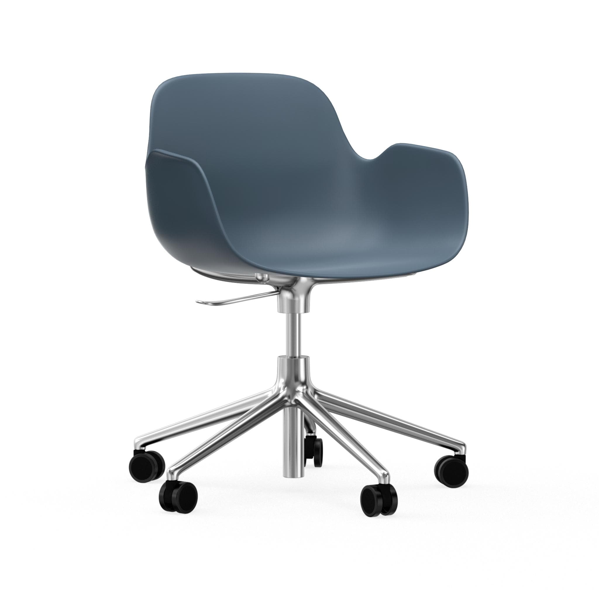 Office chair with armrests with adjustable 5W Blue sea forms with an aluminum base