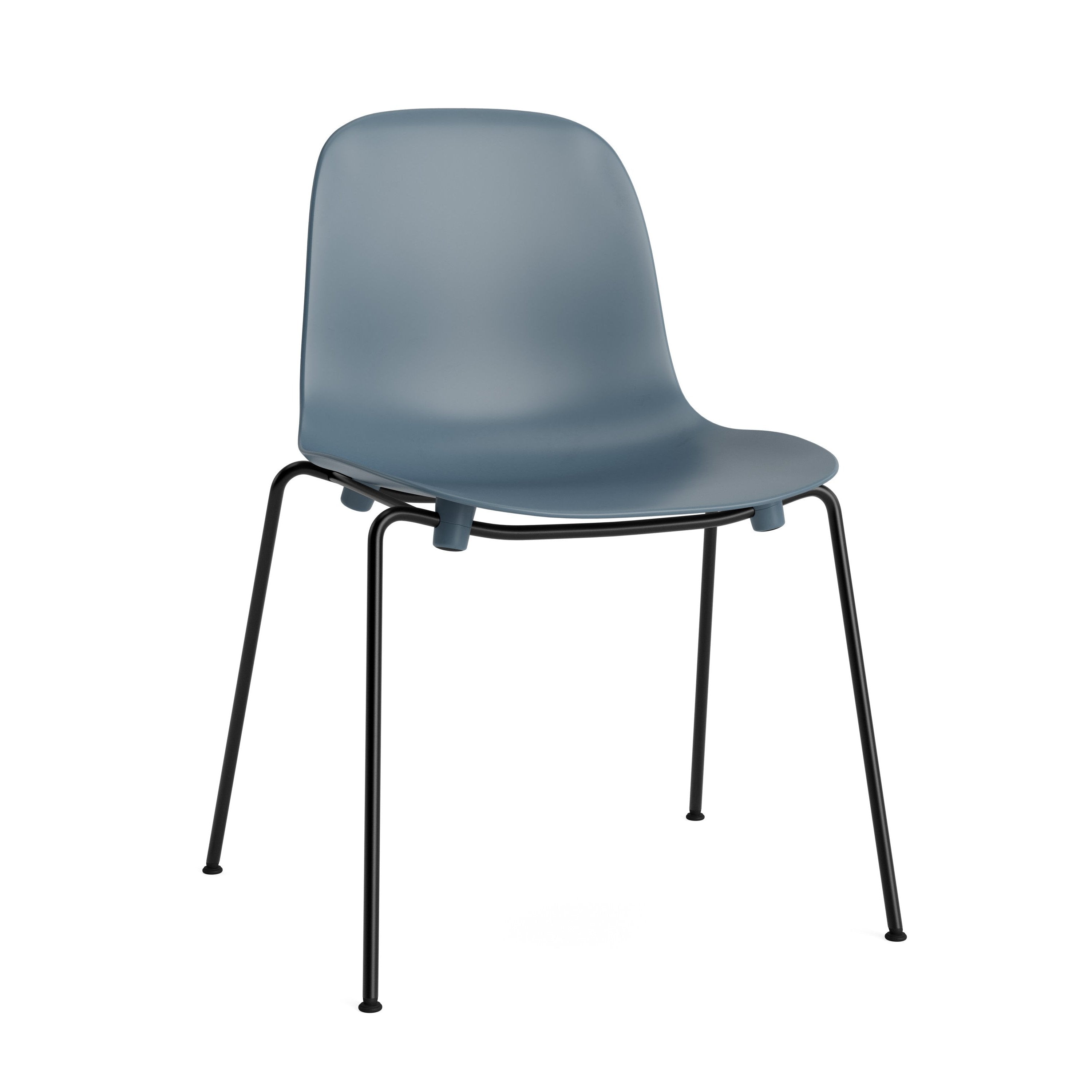 Stuhl der Formen Marineblau mit einer schwarzen Basis