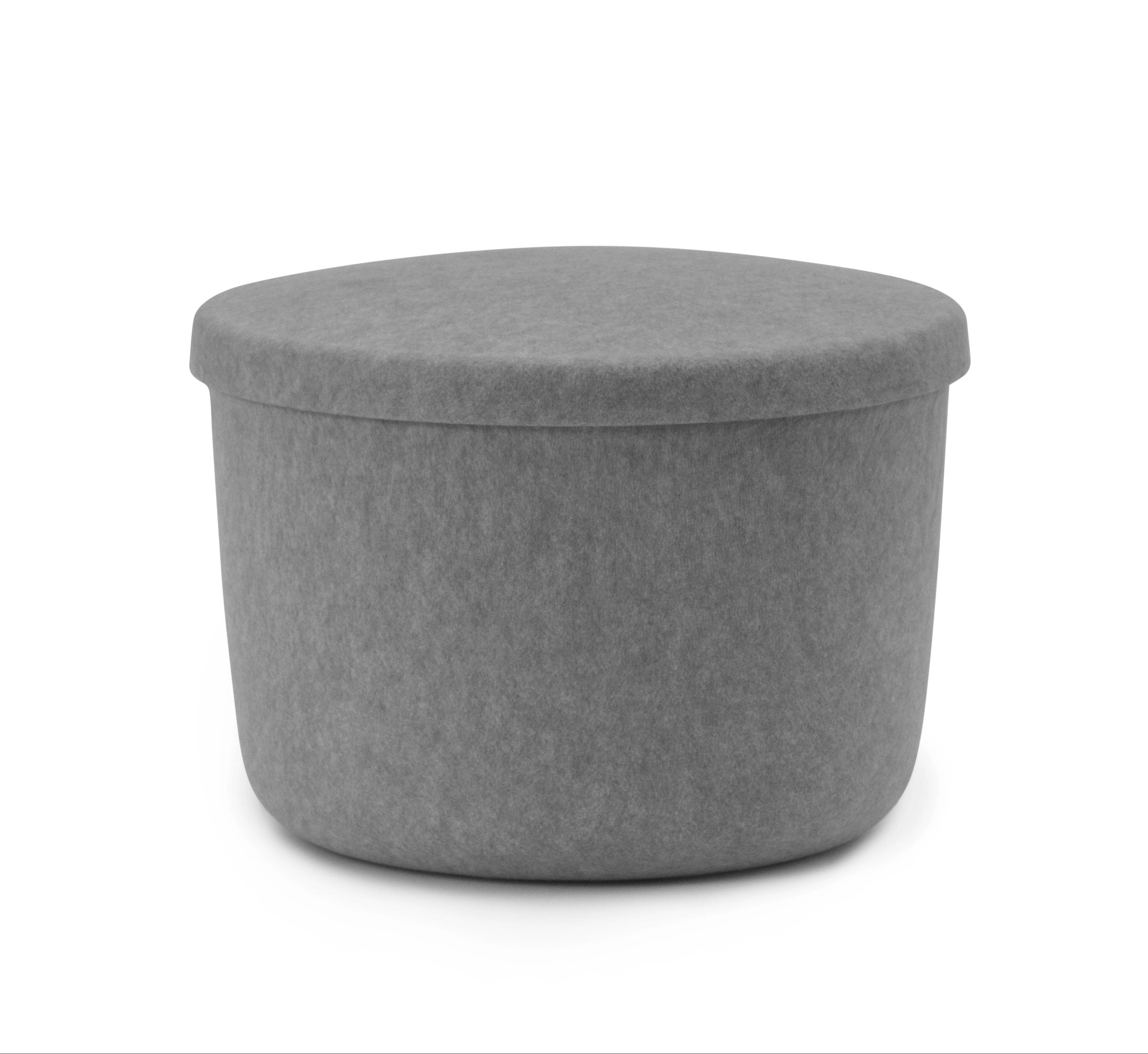 Pouf with hide gray storage
