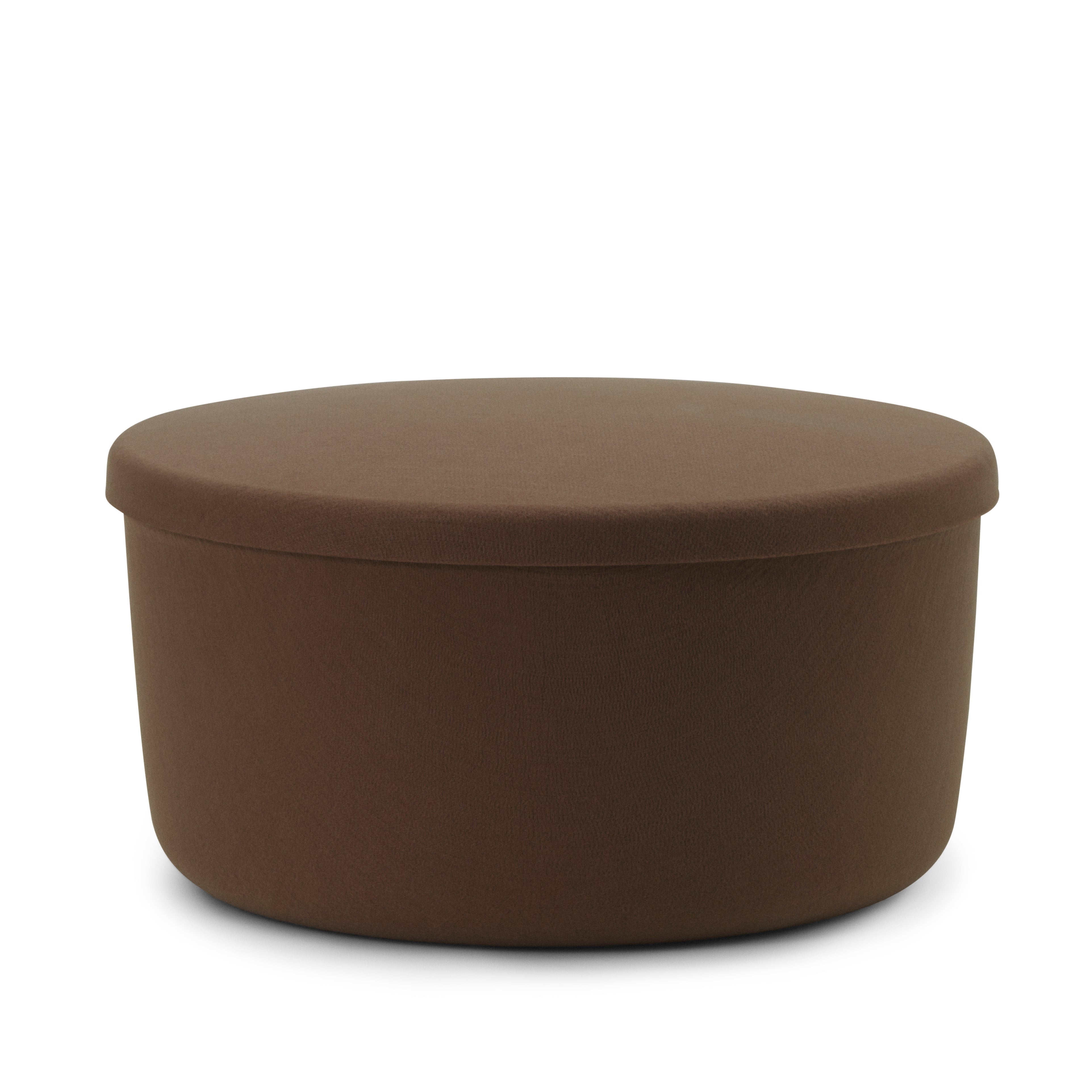 Pouf with hide brown storage