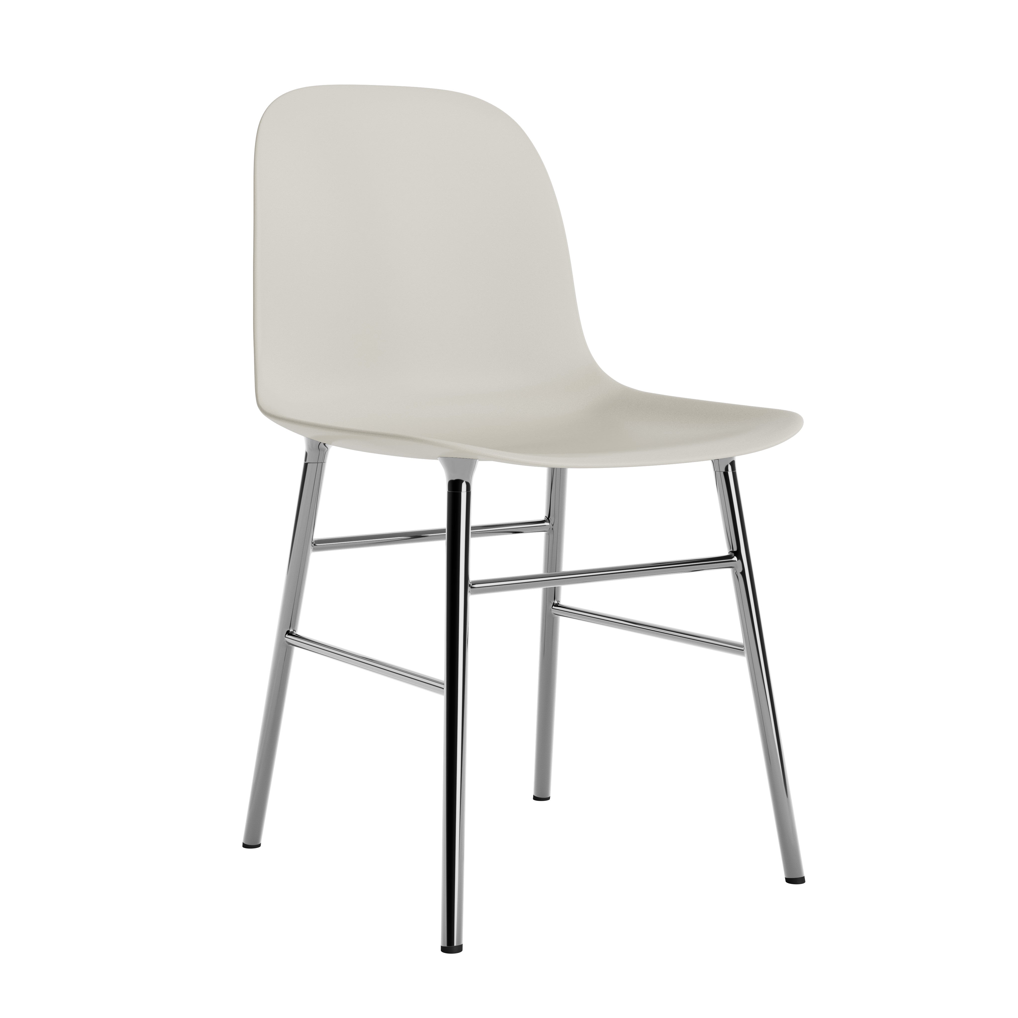 Stuhl von Form Jasne Gray mit einer Chrombasis