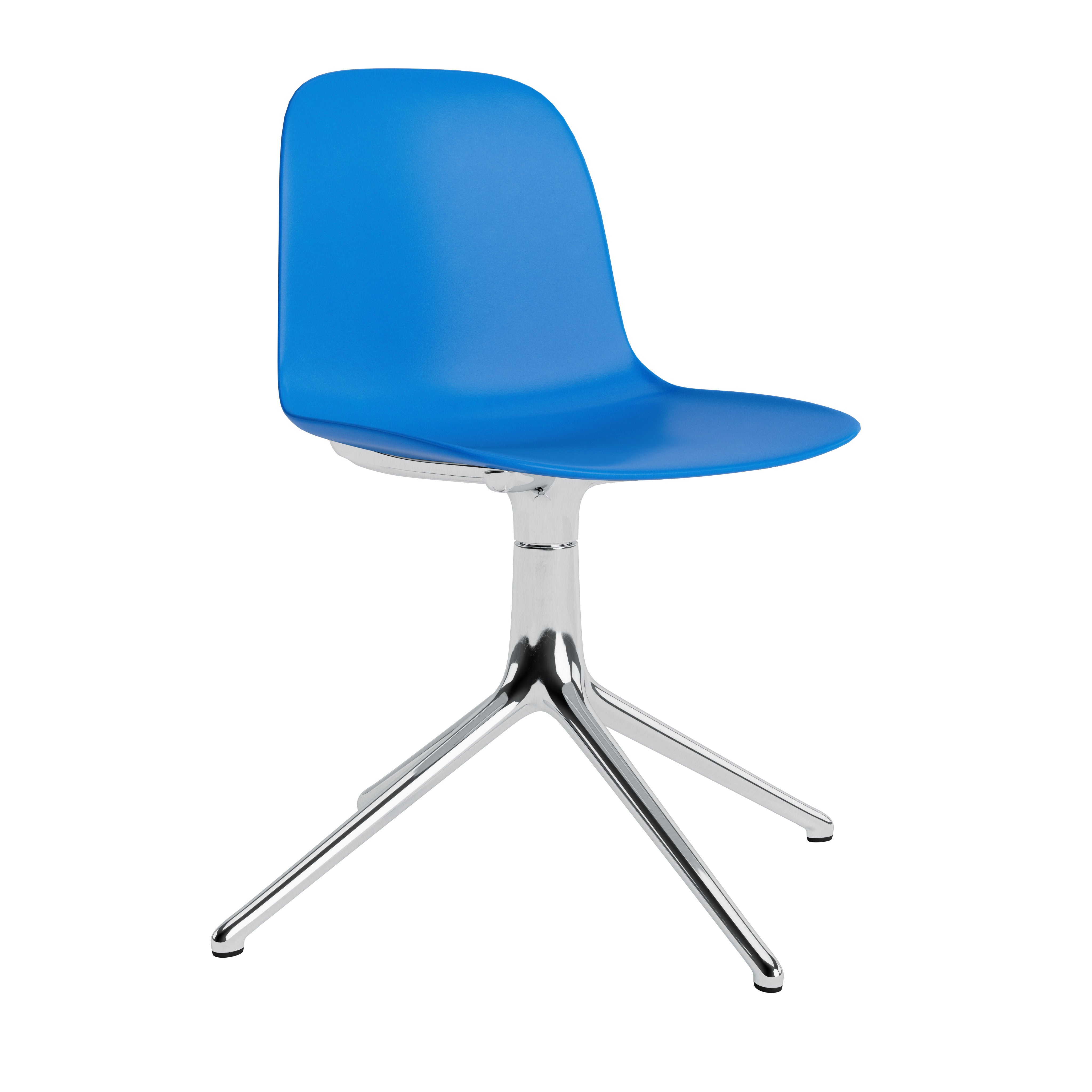Blauer 4L -Bürostuhl mit einer Aluminiumbasis