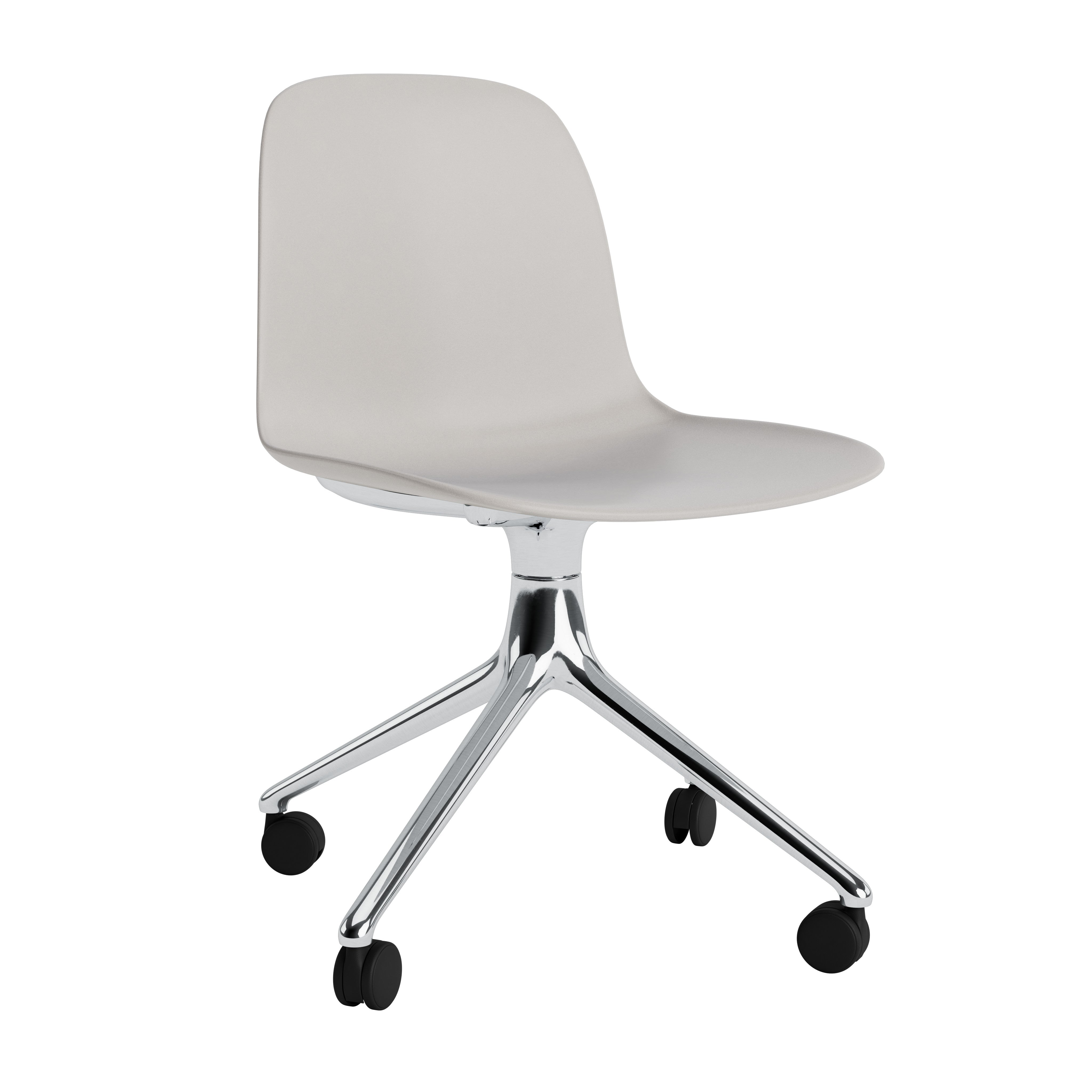 Form office chair 4W warm gray with an aluminum base on wheels
