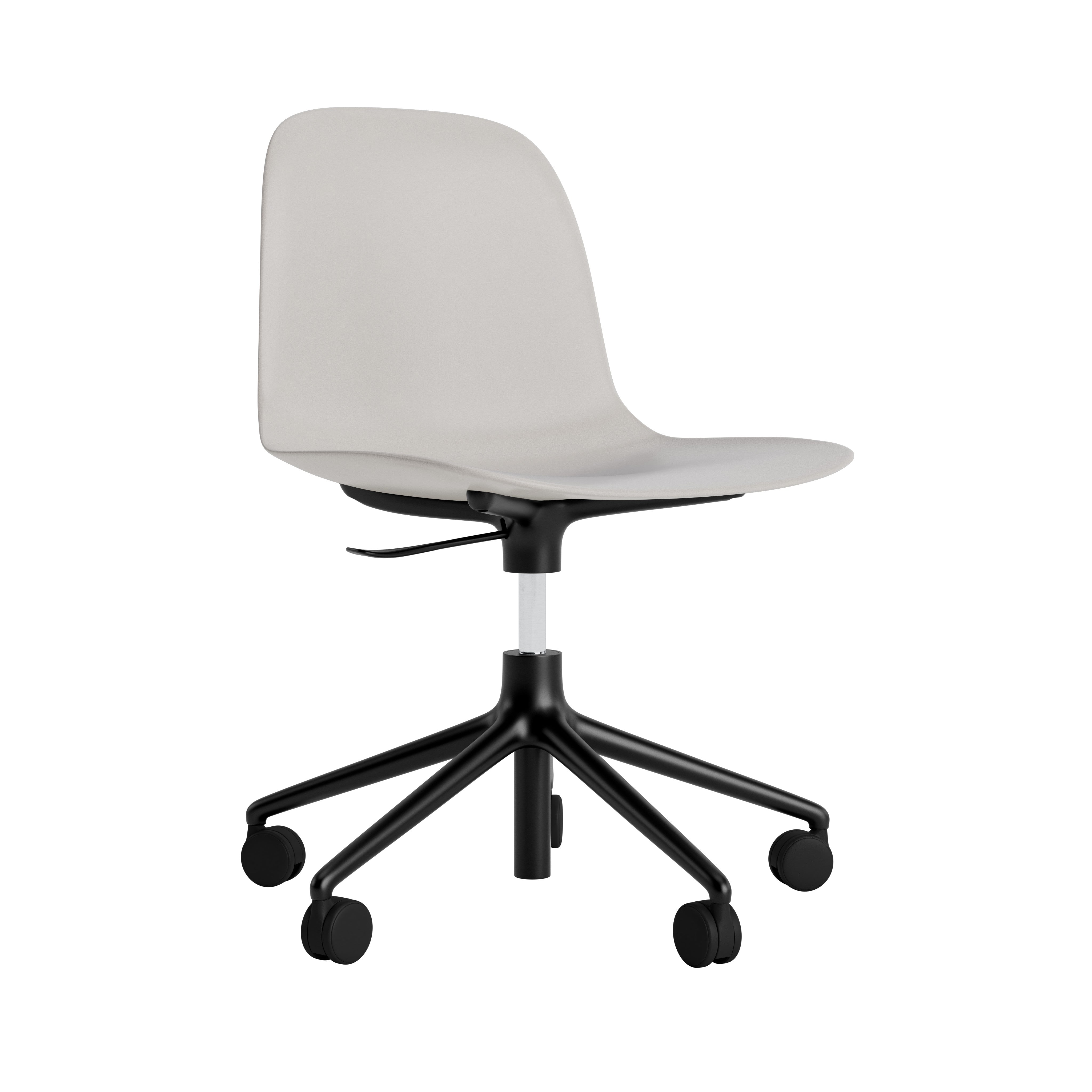 Office chair with adjustable forms 5W warm gray with a black base on wheels