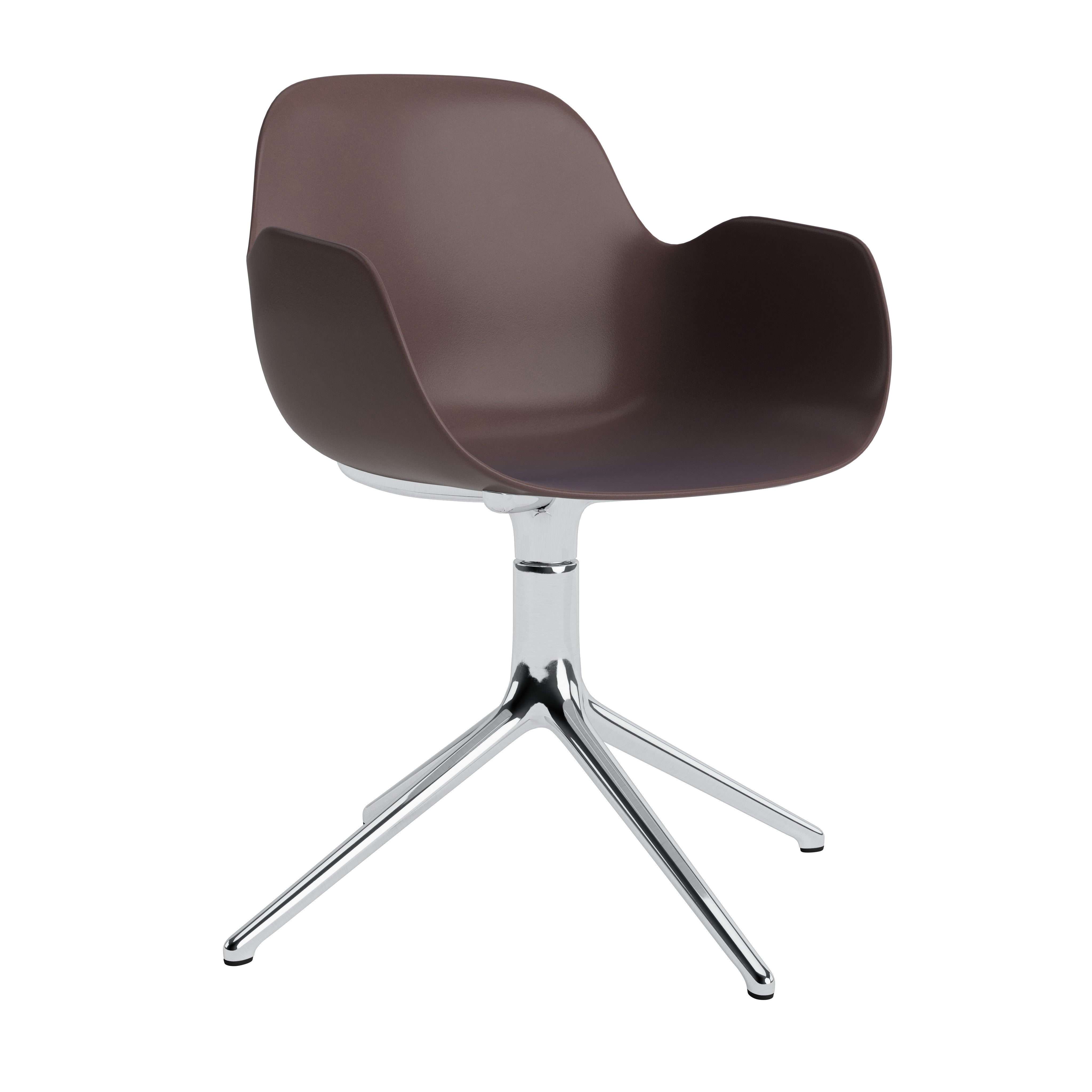 Office chair with 4L brown armrests with an aluminum base