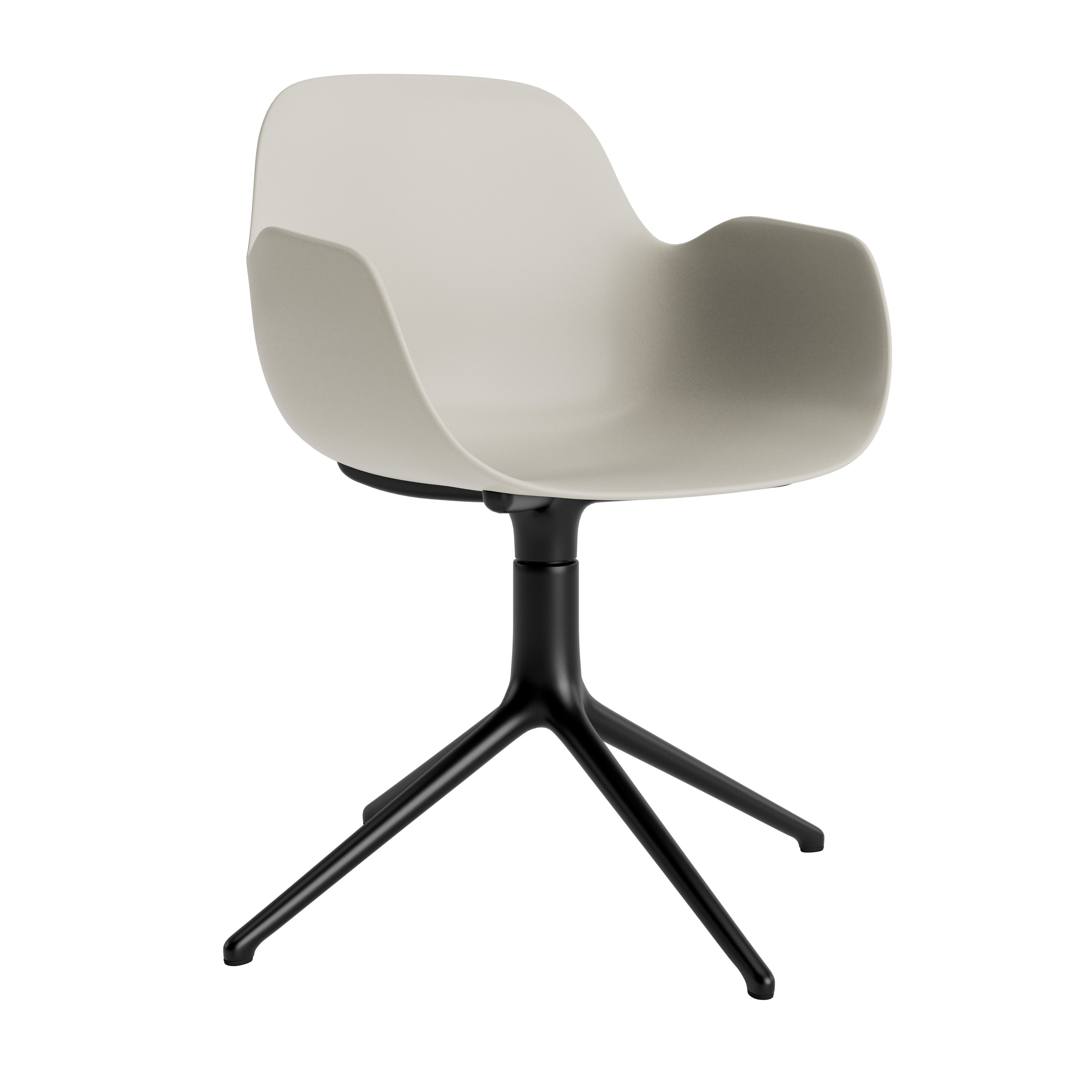 Office chair with armrests 4L light gray with black base