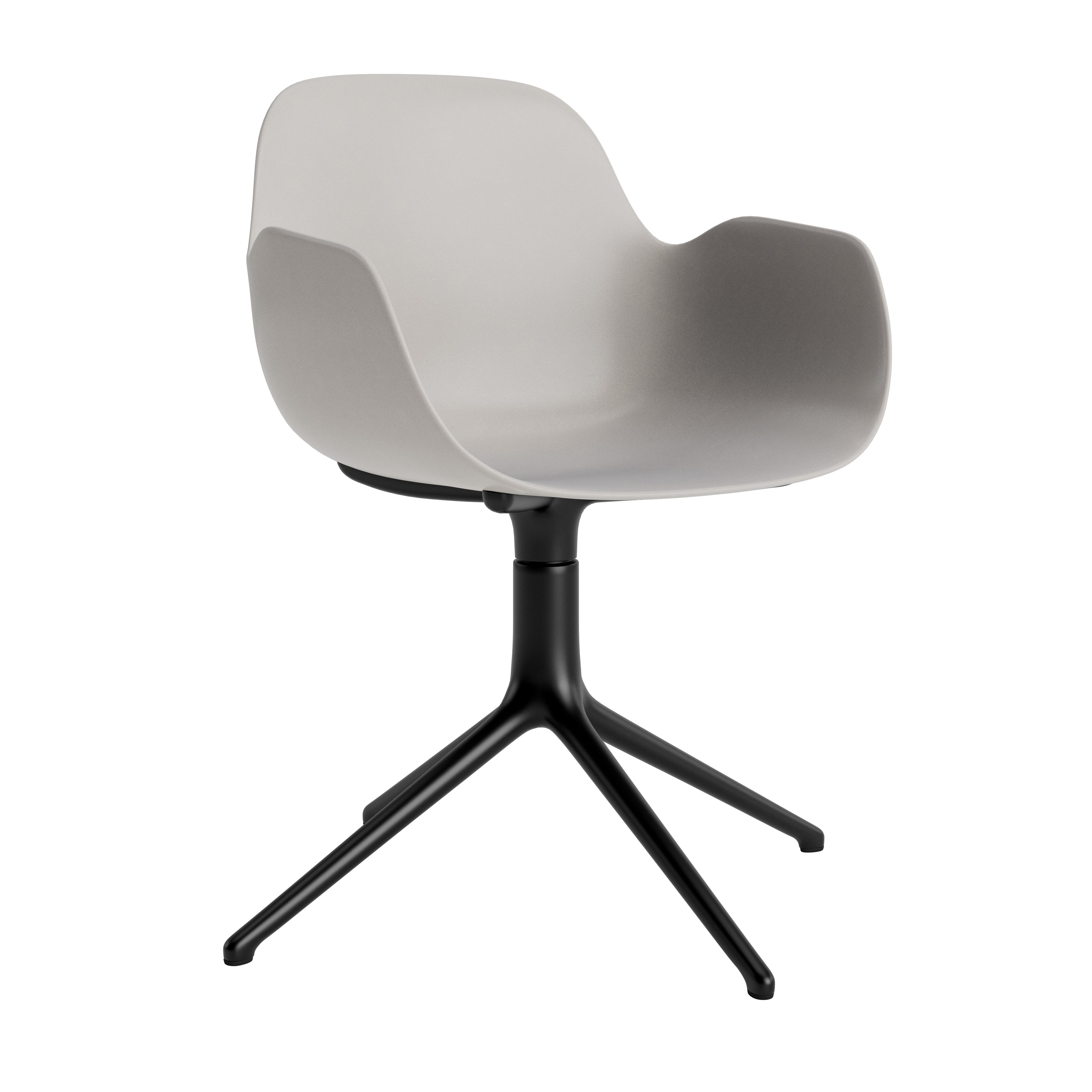 Office chair with armrests 4l warm gray with black base