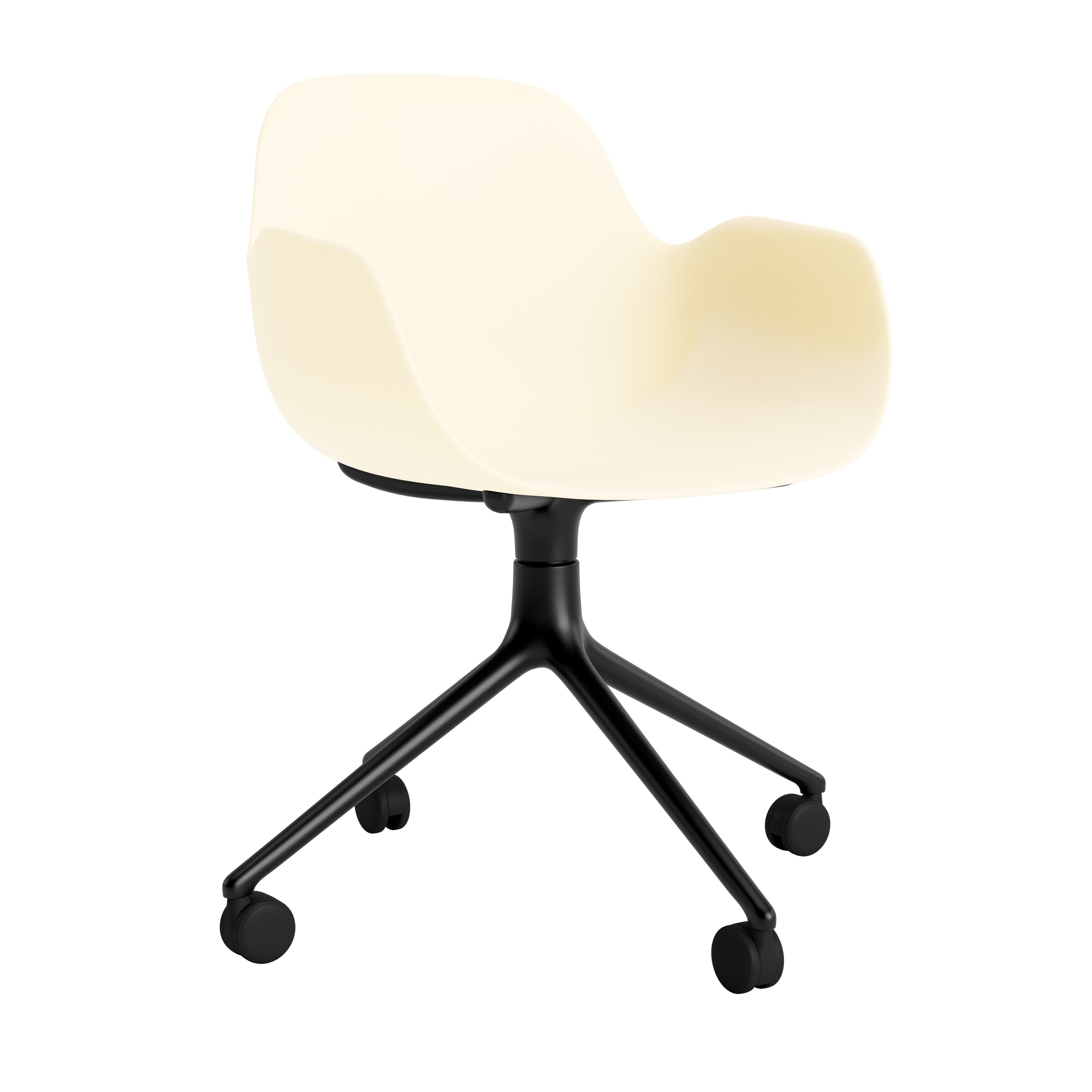 Office chair with 4W cream armrests with a black base