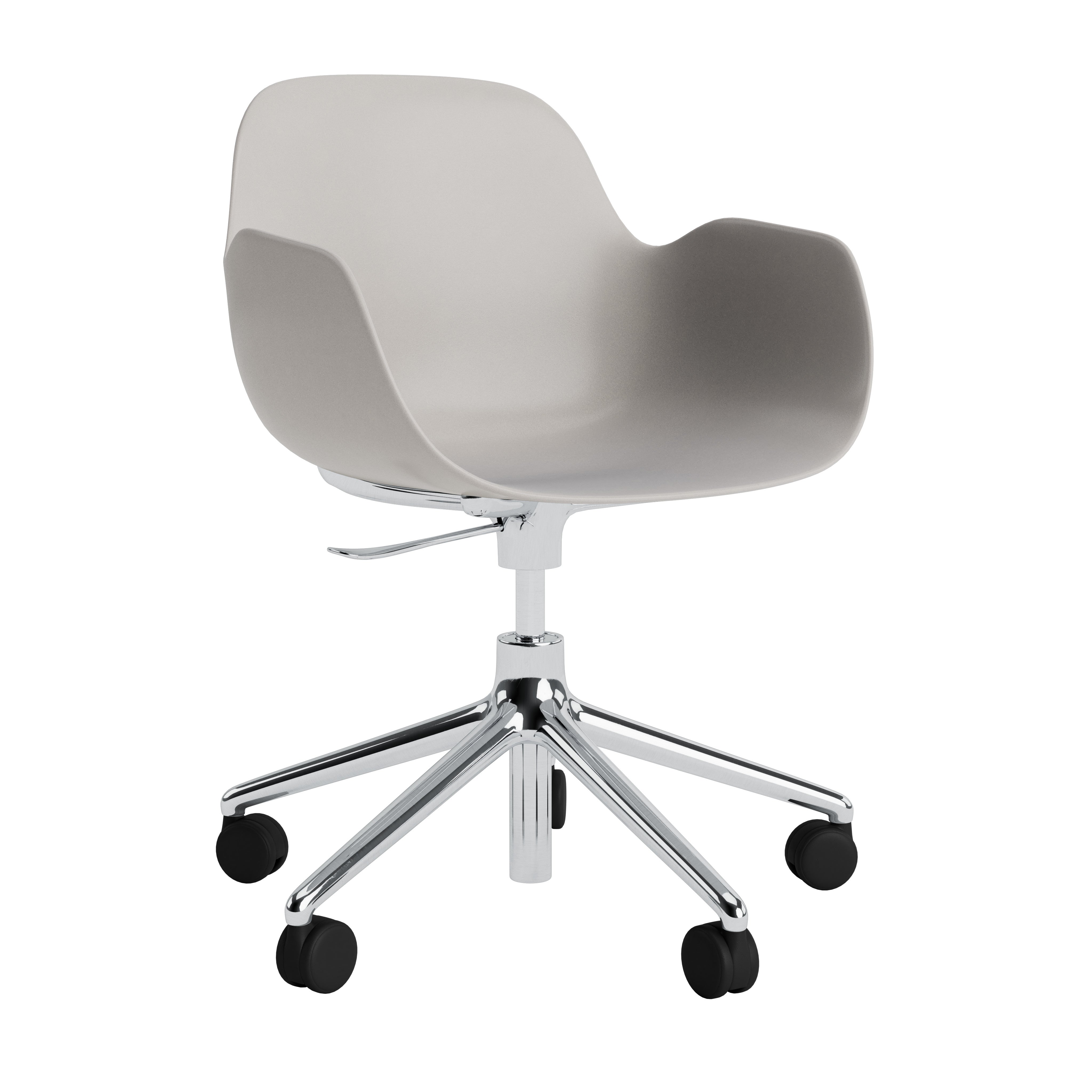 Office chair with armrests with adjustable forms 5W light gray with an aluminum base