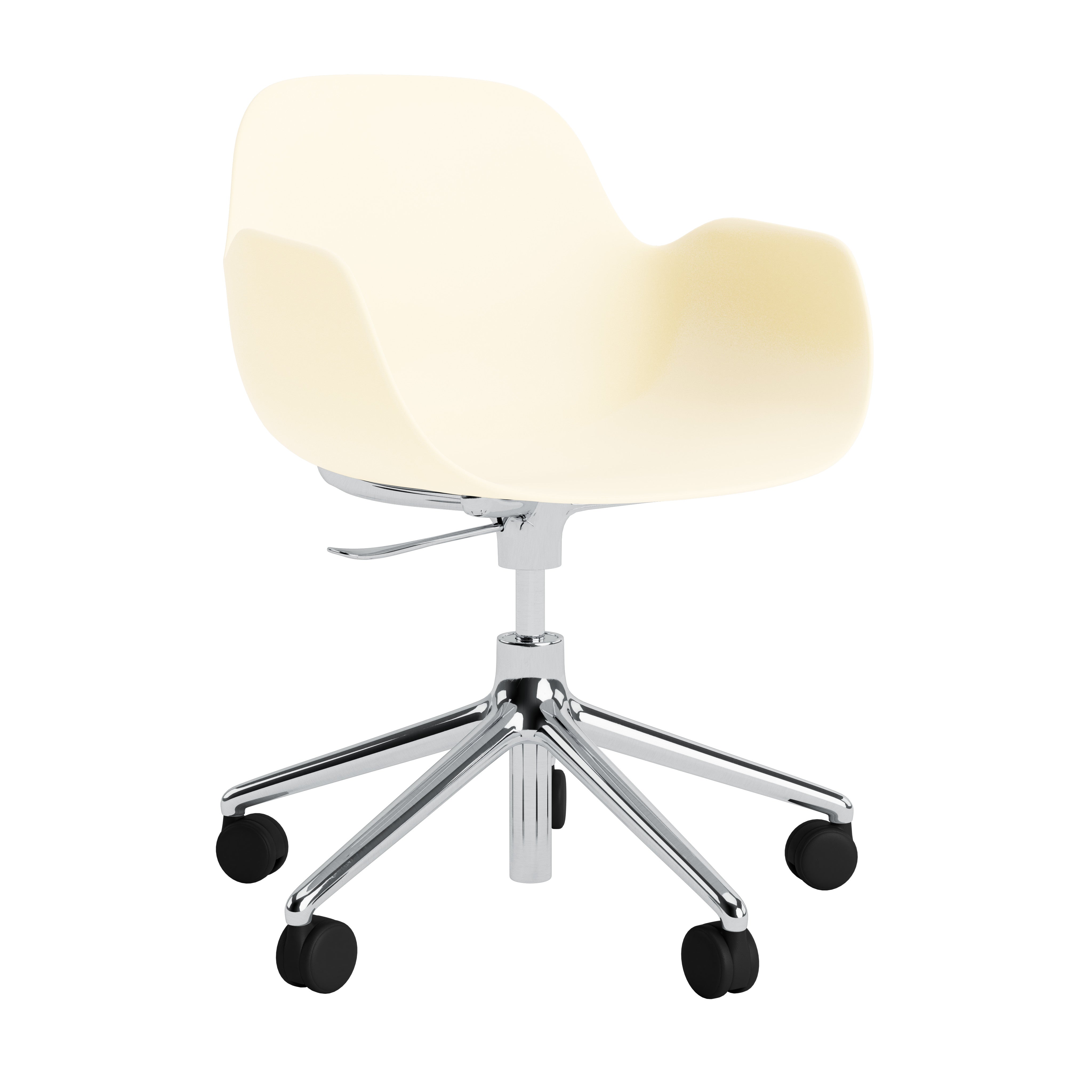 Office chair with armrests with adjustable forms 5W cream with an aluminum base
