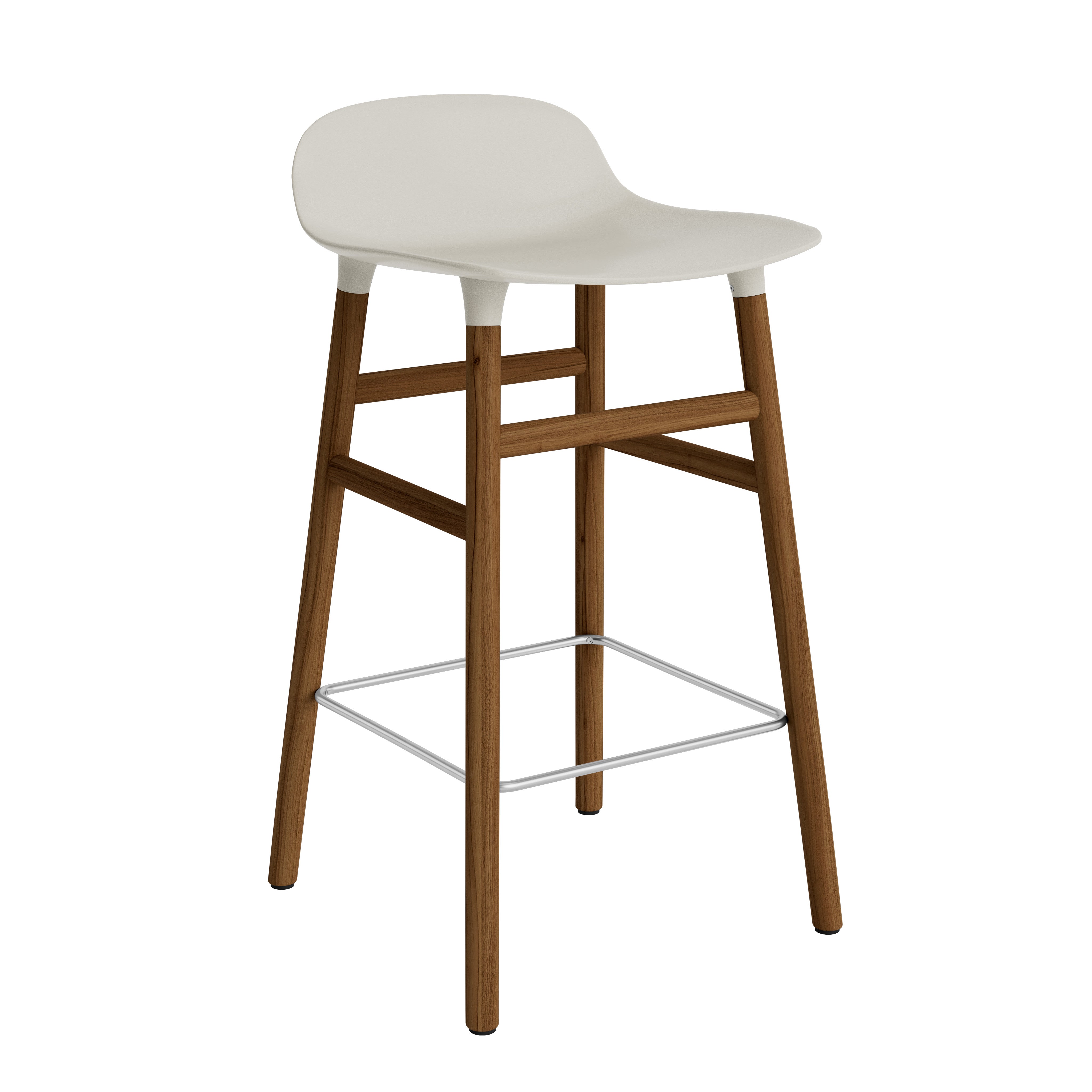 Hocker of light gray forms with a nutty base