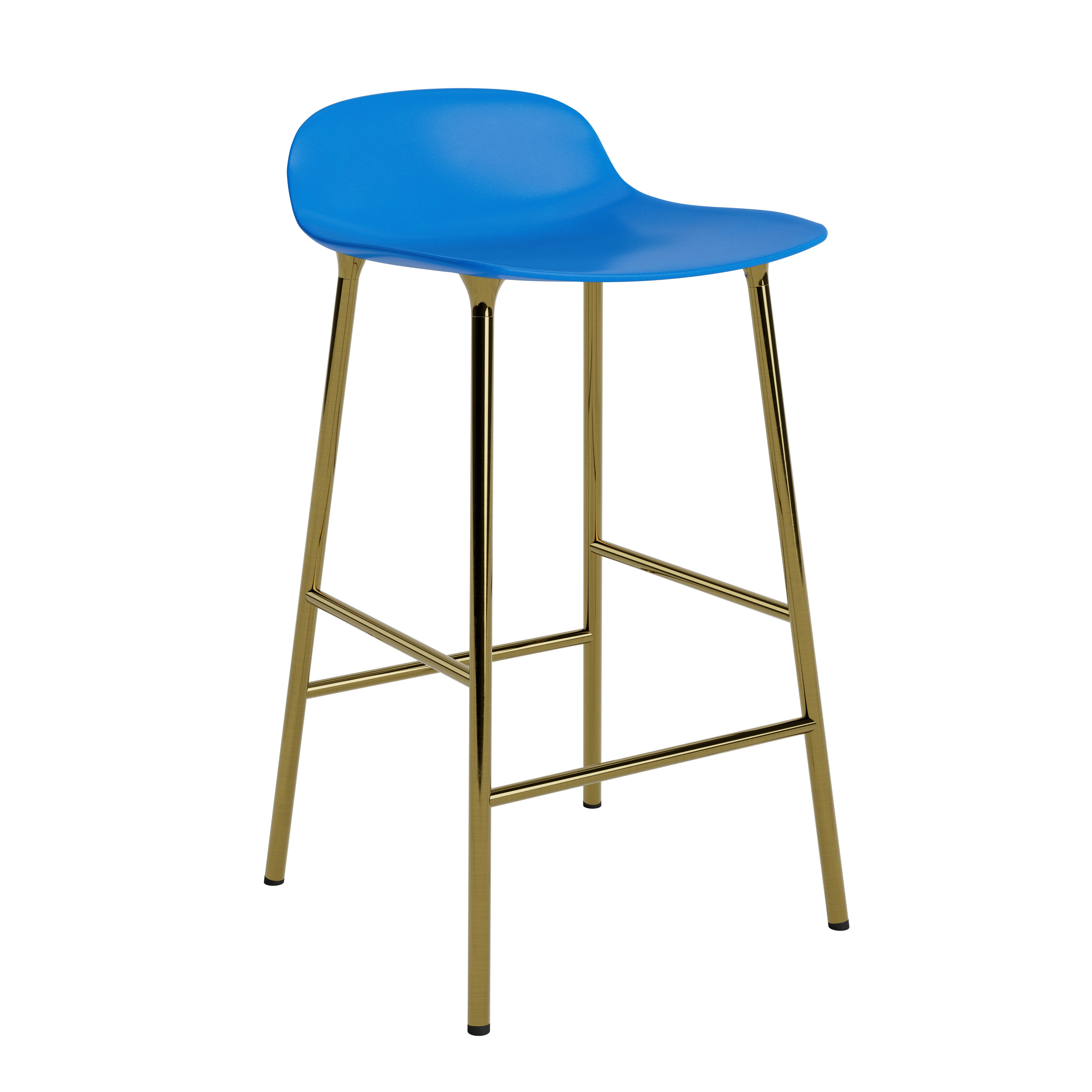 Blue Hocker -Form mit einer goldenen Basis