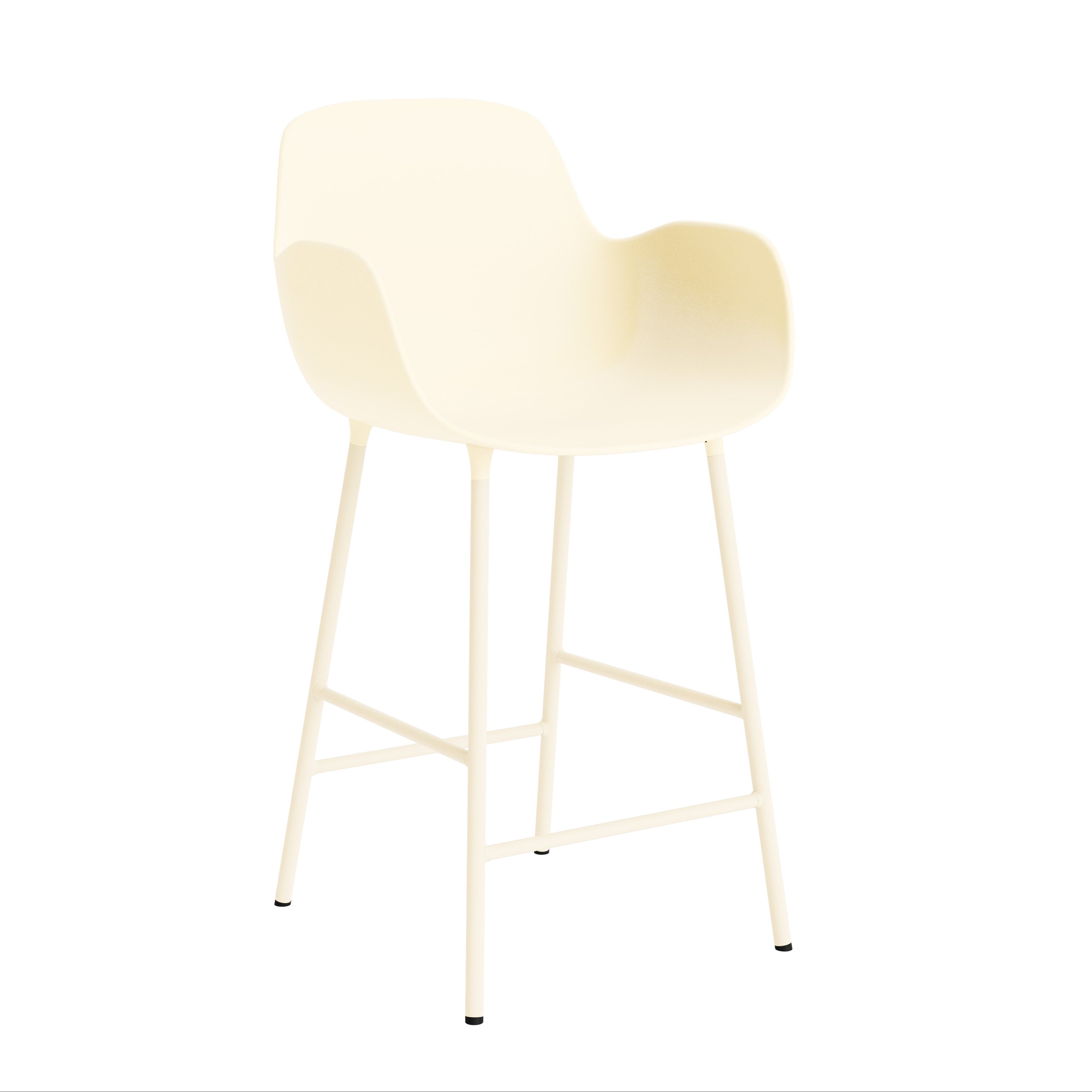 Bar chair with fake armrests cream