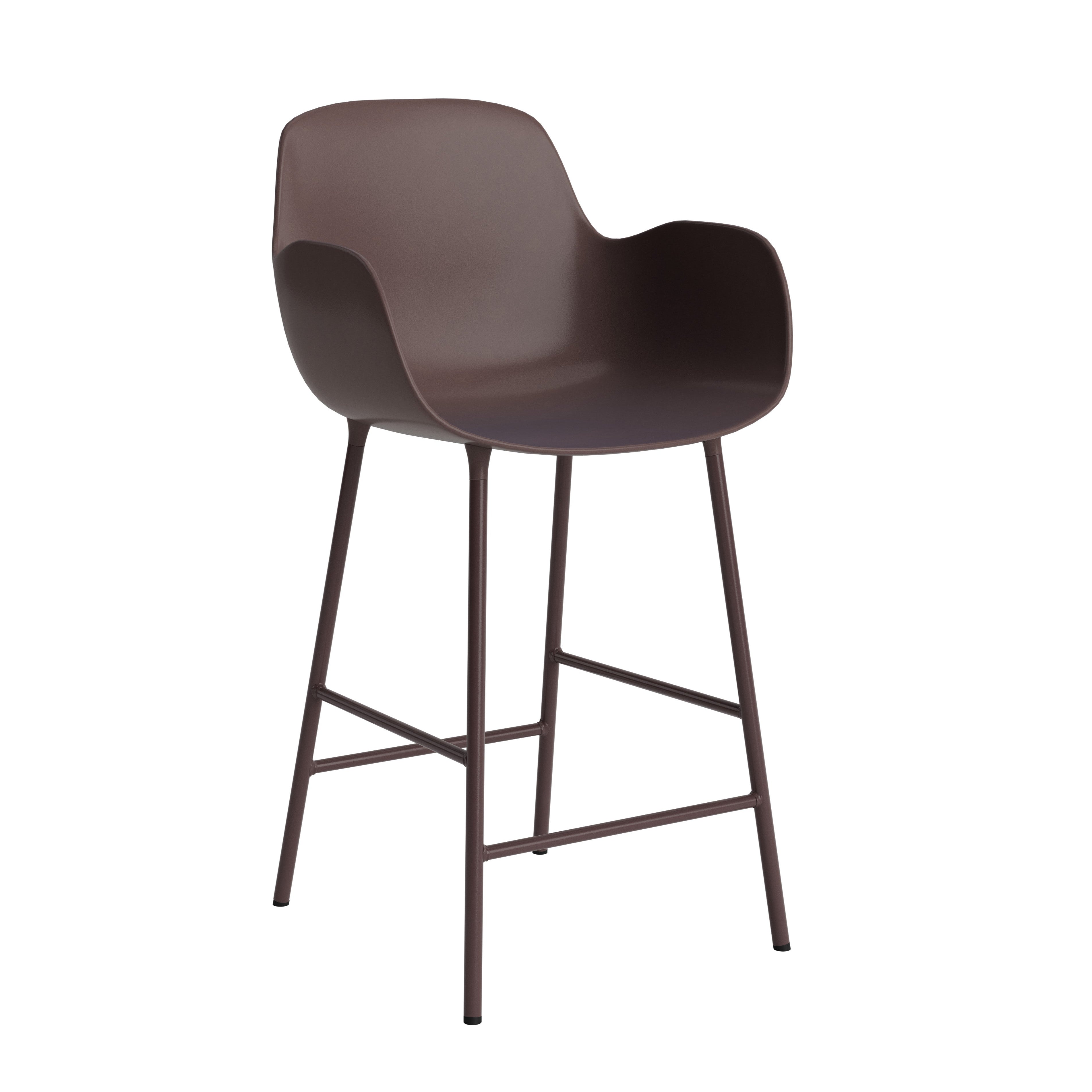 Bar chair with armrests brown forms
