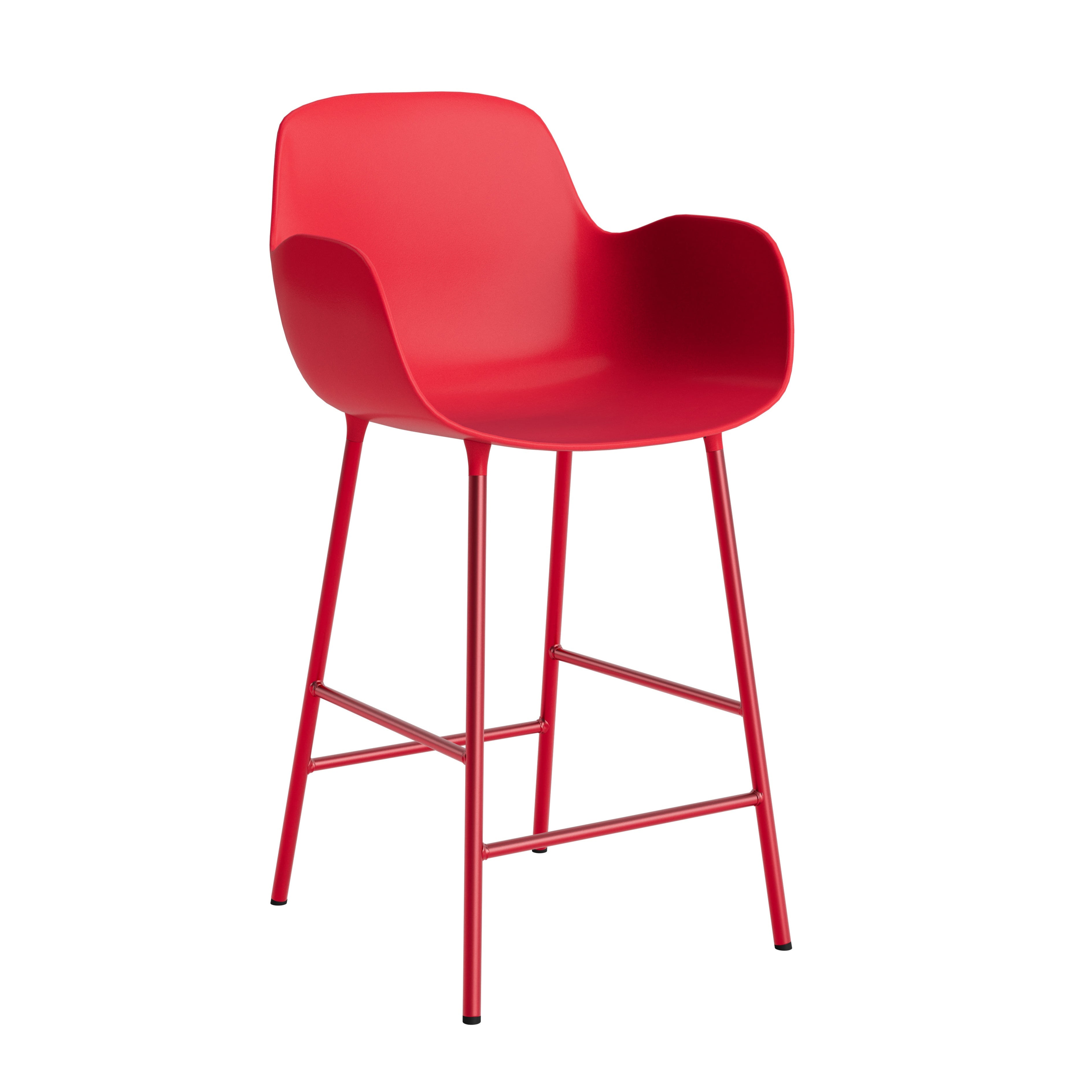 Bar chair with armrests red forms