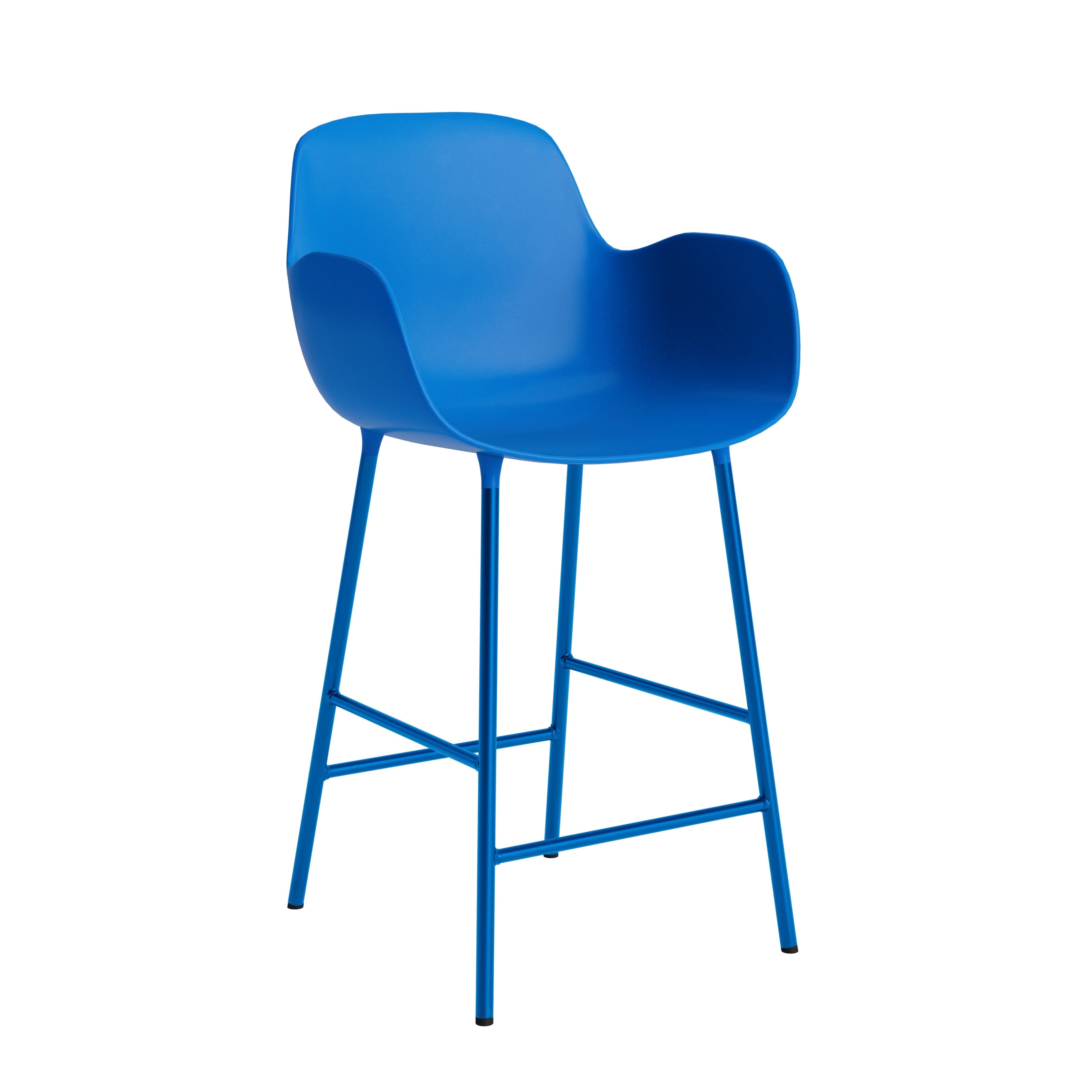 Bar chair with armrests blue forms