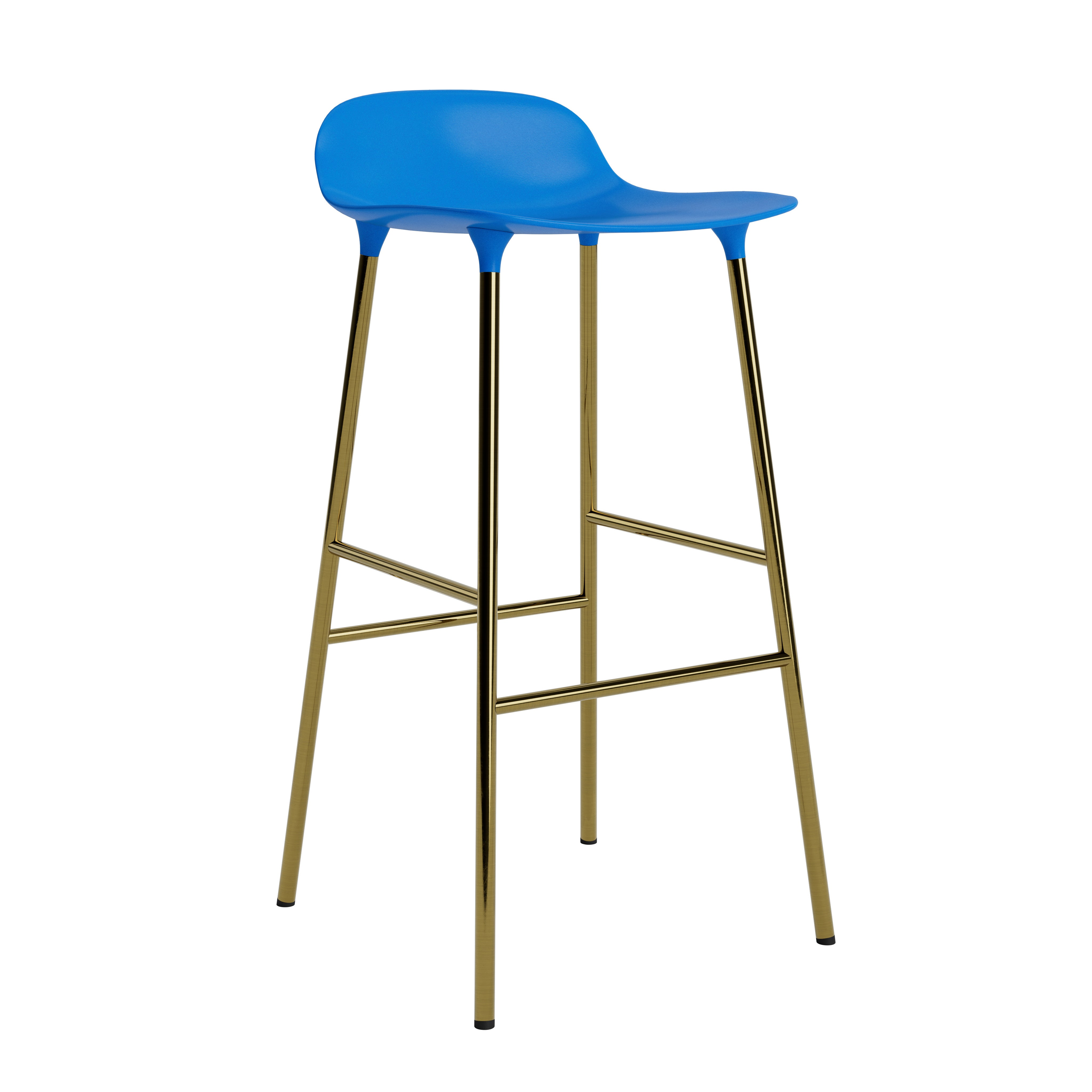 Blue Hocker -Form mit einer goldenen Basis