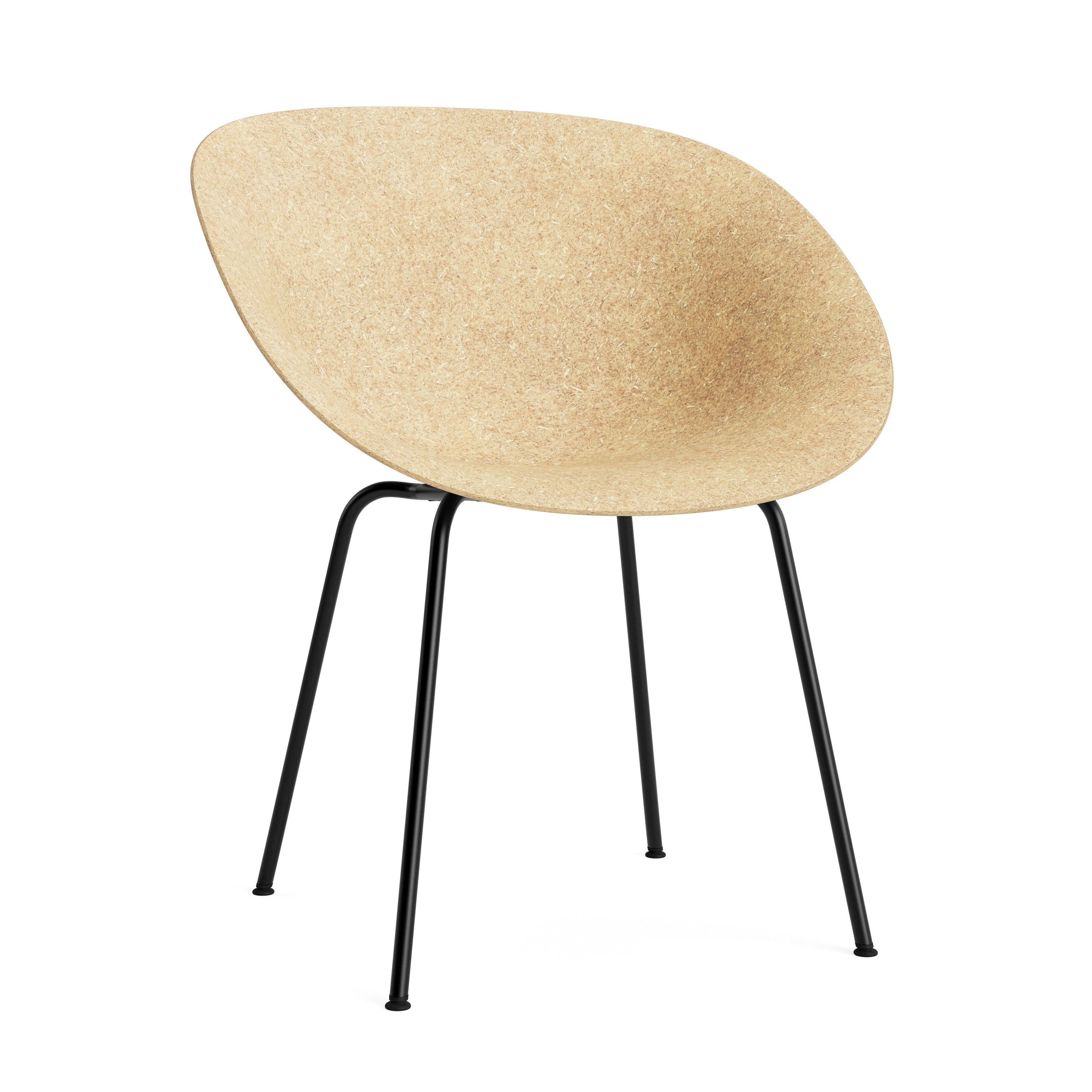 Mat chair Armchair Beige with a black base [Ola]