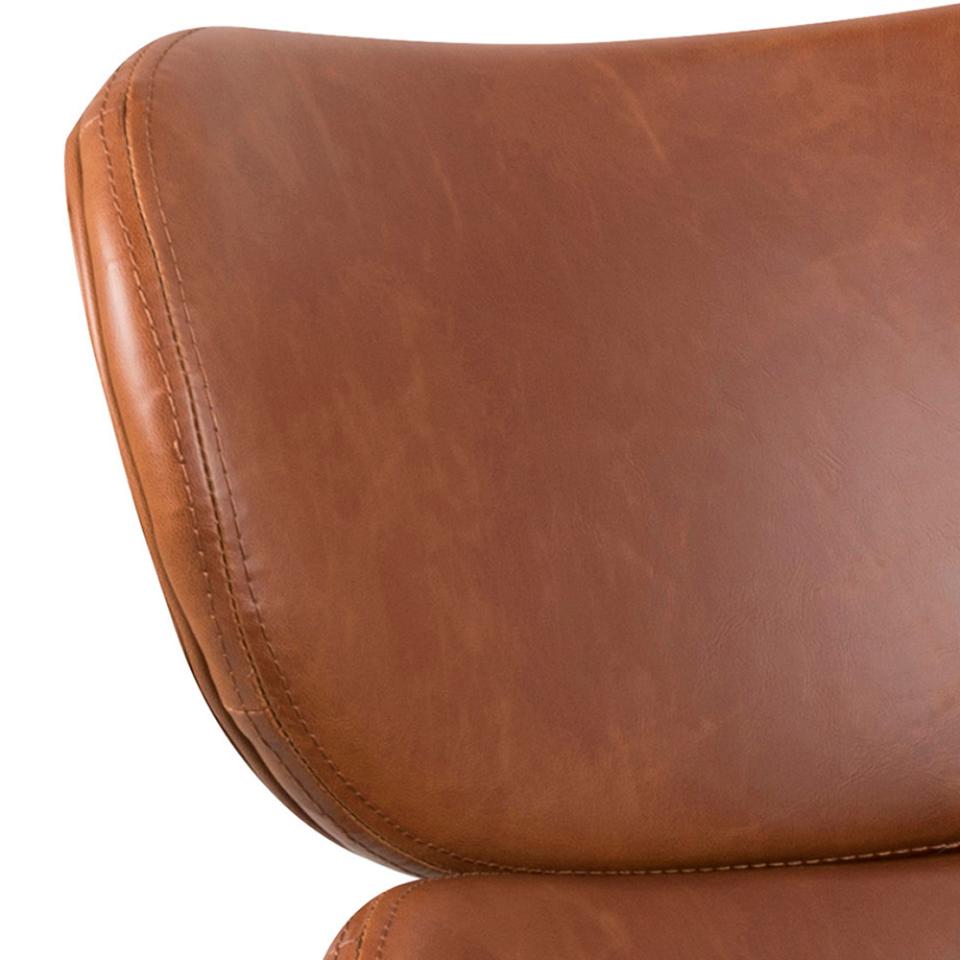 Cazar -Sessel Ecoskóra Brandy mit einer schwarzen Basis
