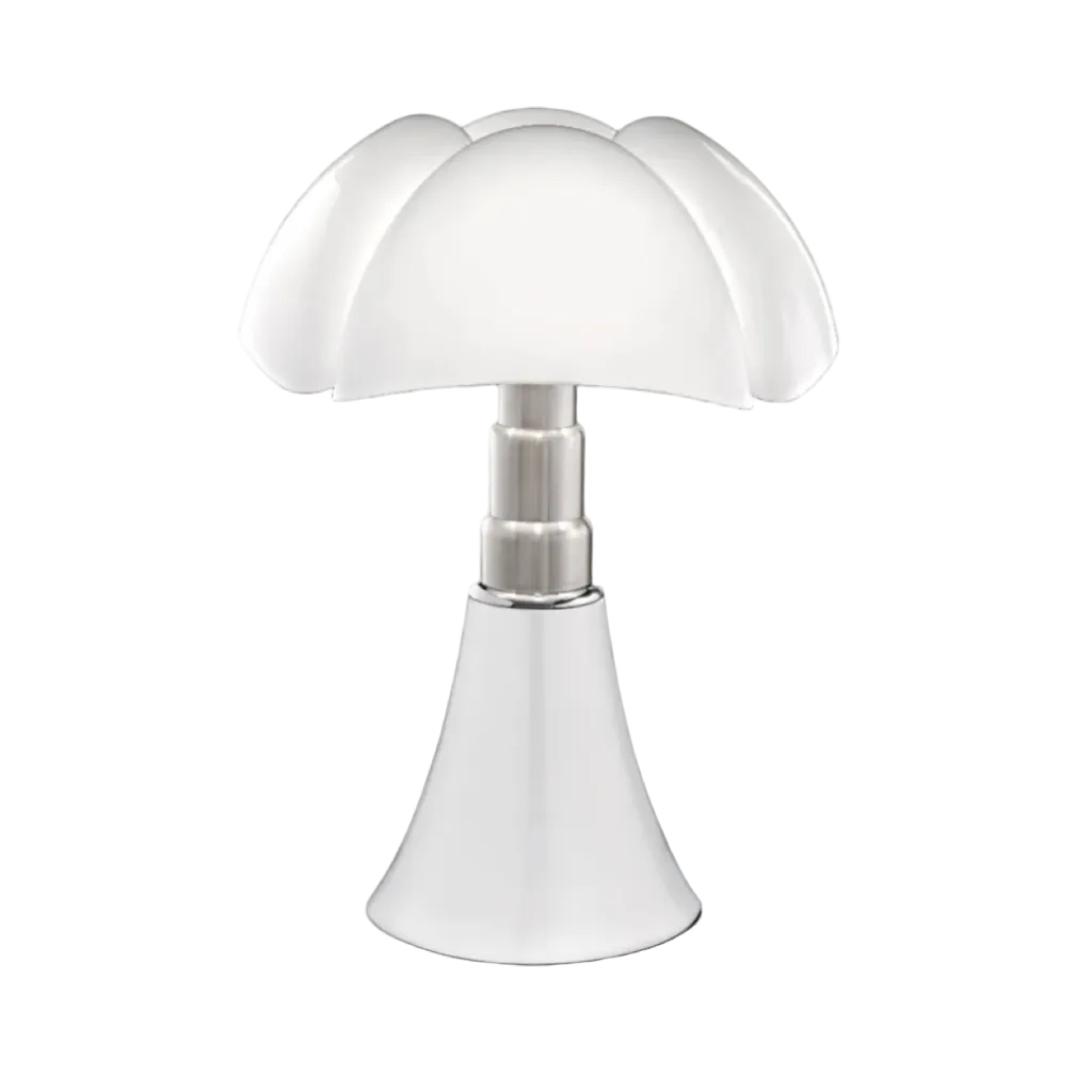 Lampa stołowa PIPISTRELLO opalowy klosz z białą podstawą