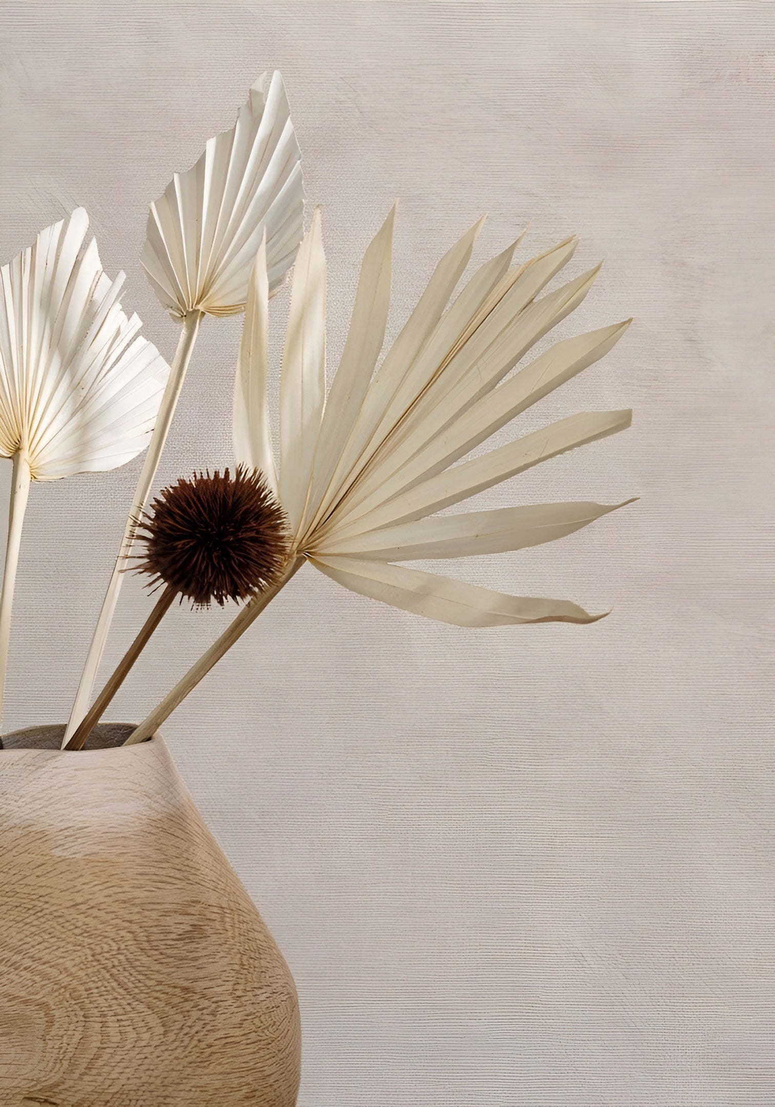 Strukturierte Tapete, die Leinwand imitiert ARGILE - MARRON GLACE warmes Grau