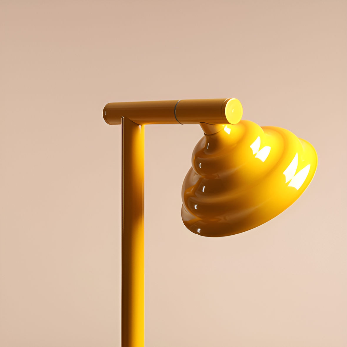 Yellow wave desk lamp