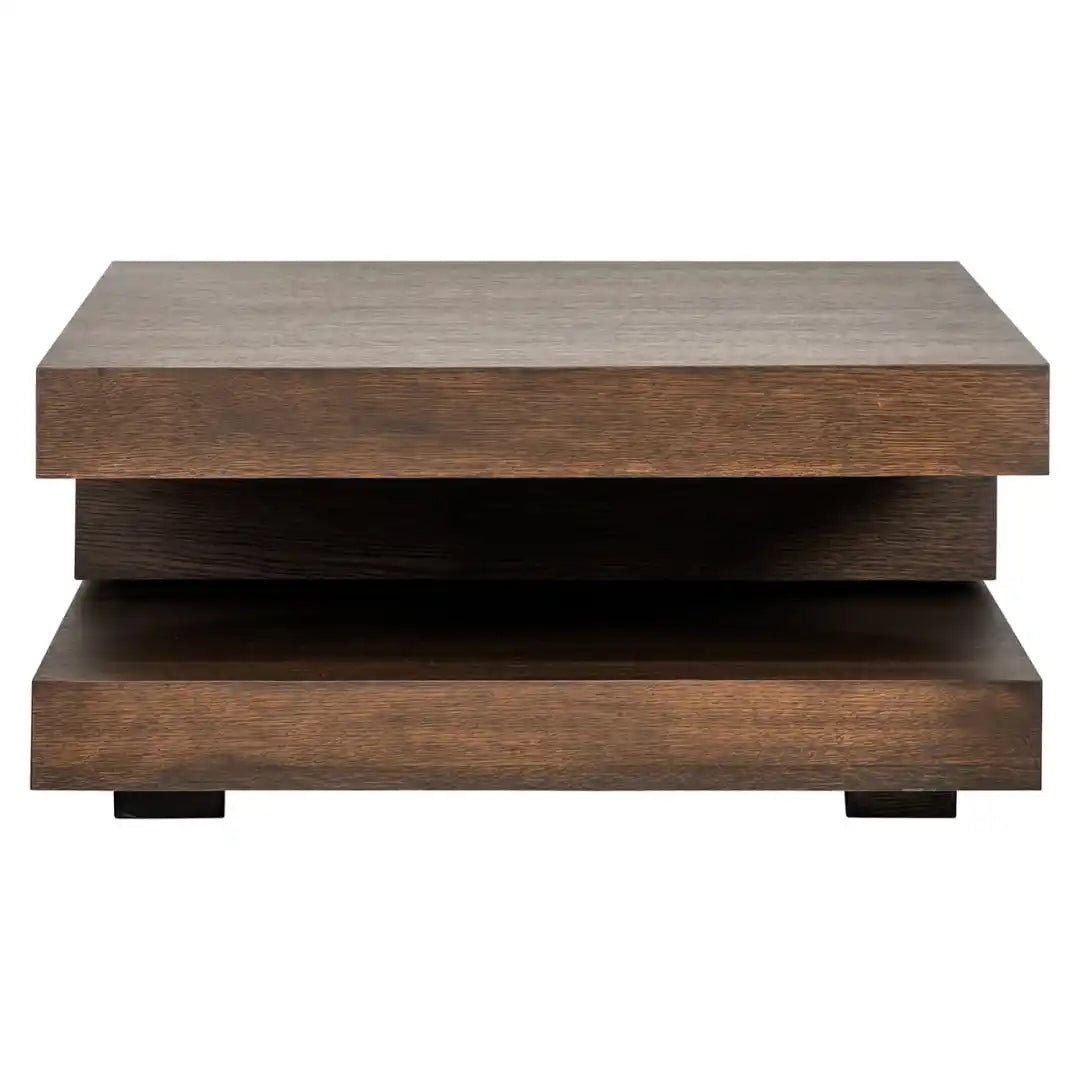 OAKURA Brown Side Table Oak Veneer