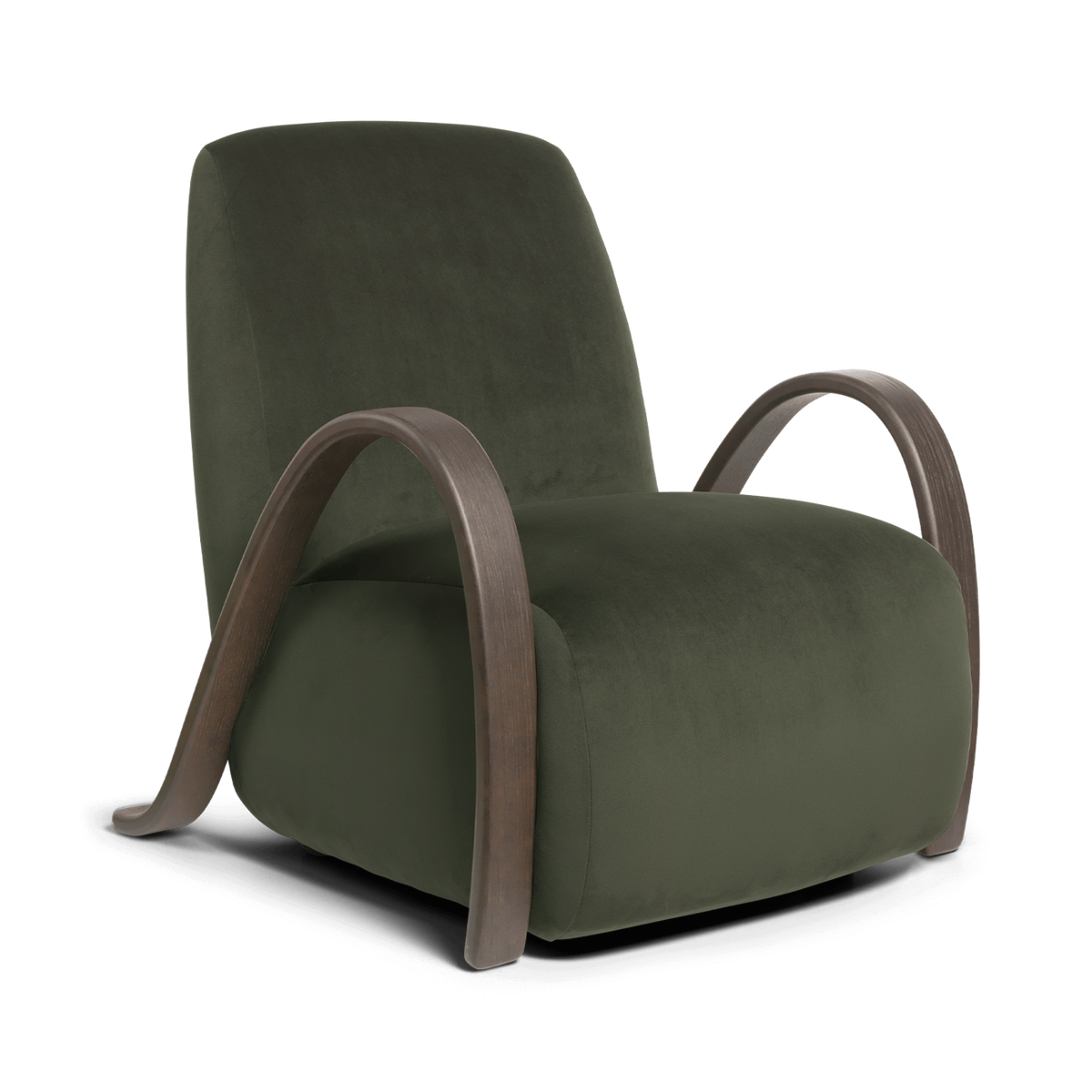 Fotel BUUR ciemnozielony welur – ferm LIVING
