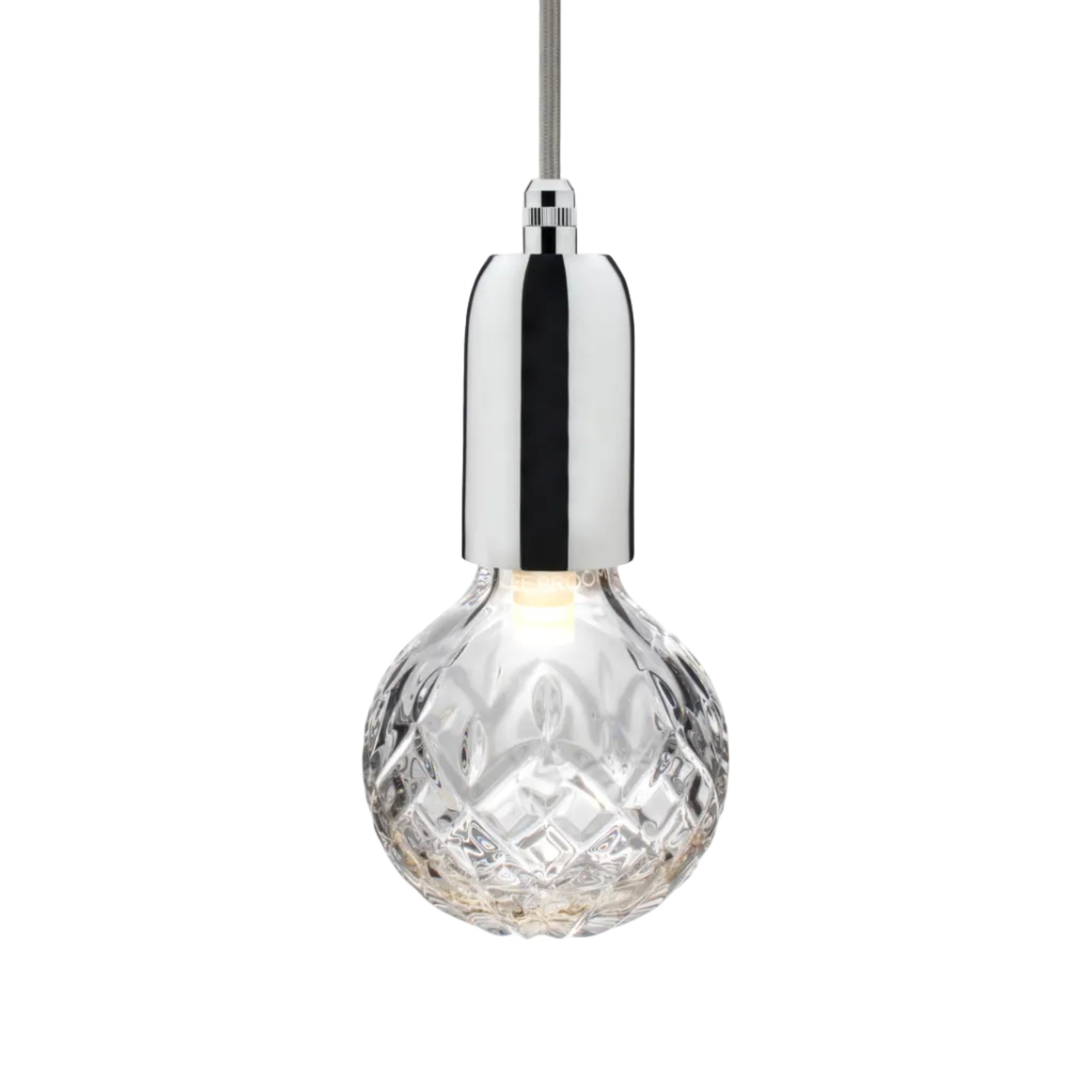 Pendelleuchte CRYSTAL BULB aus Kristallglas mit verchromter Oberfläche