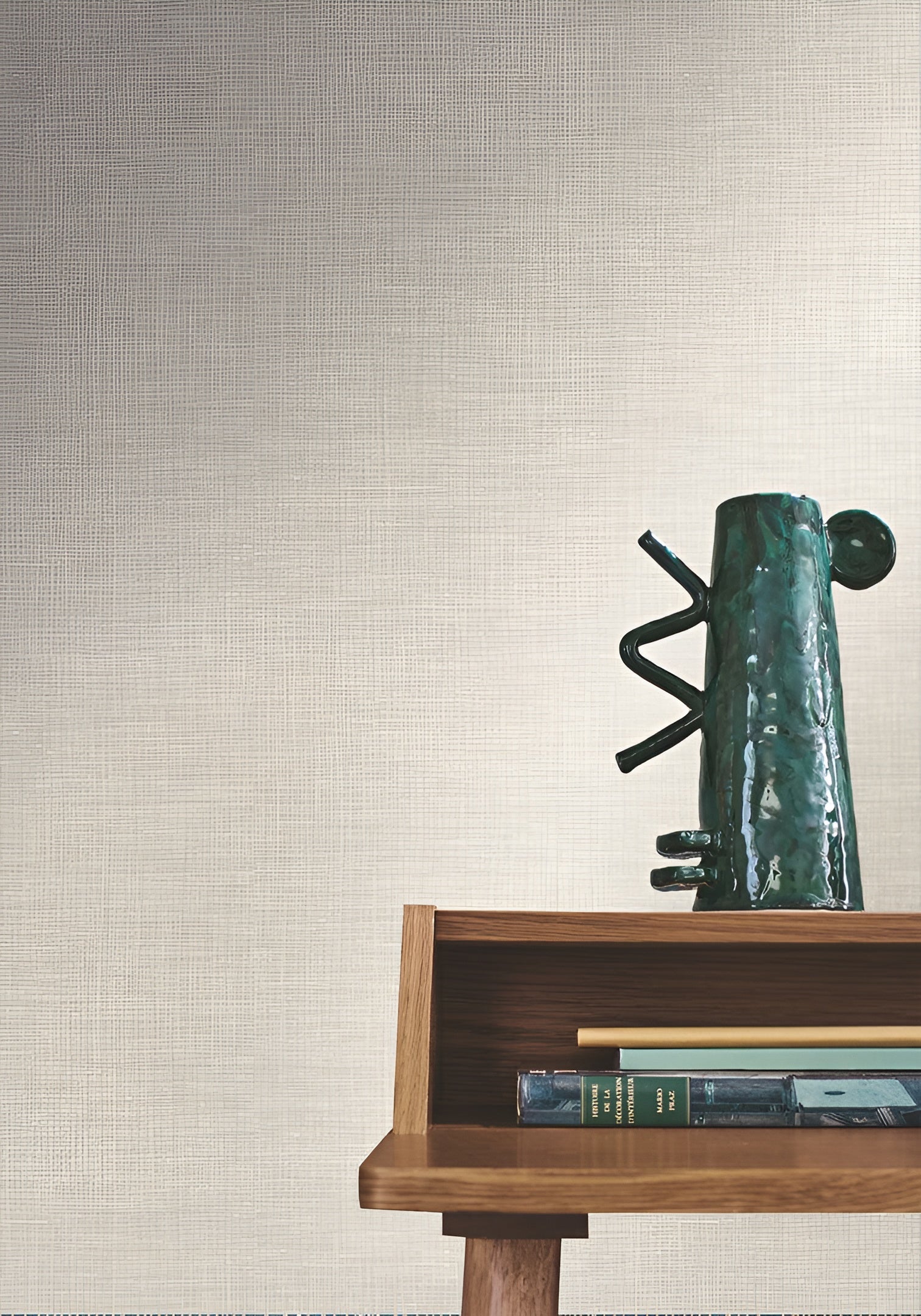 Strukturtapete, die leinenähnliches Gewebe imitiert SHINOK - TRAVERTIN hellbraun