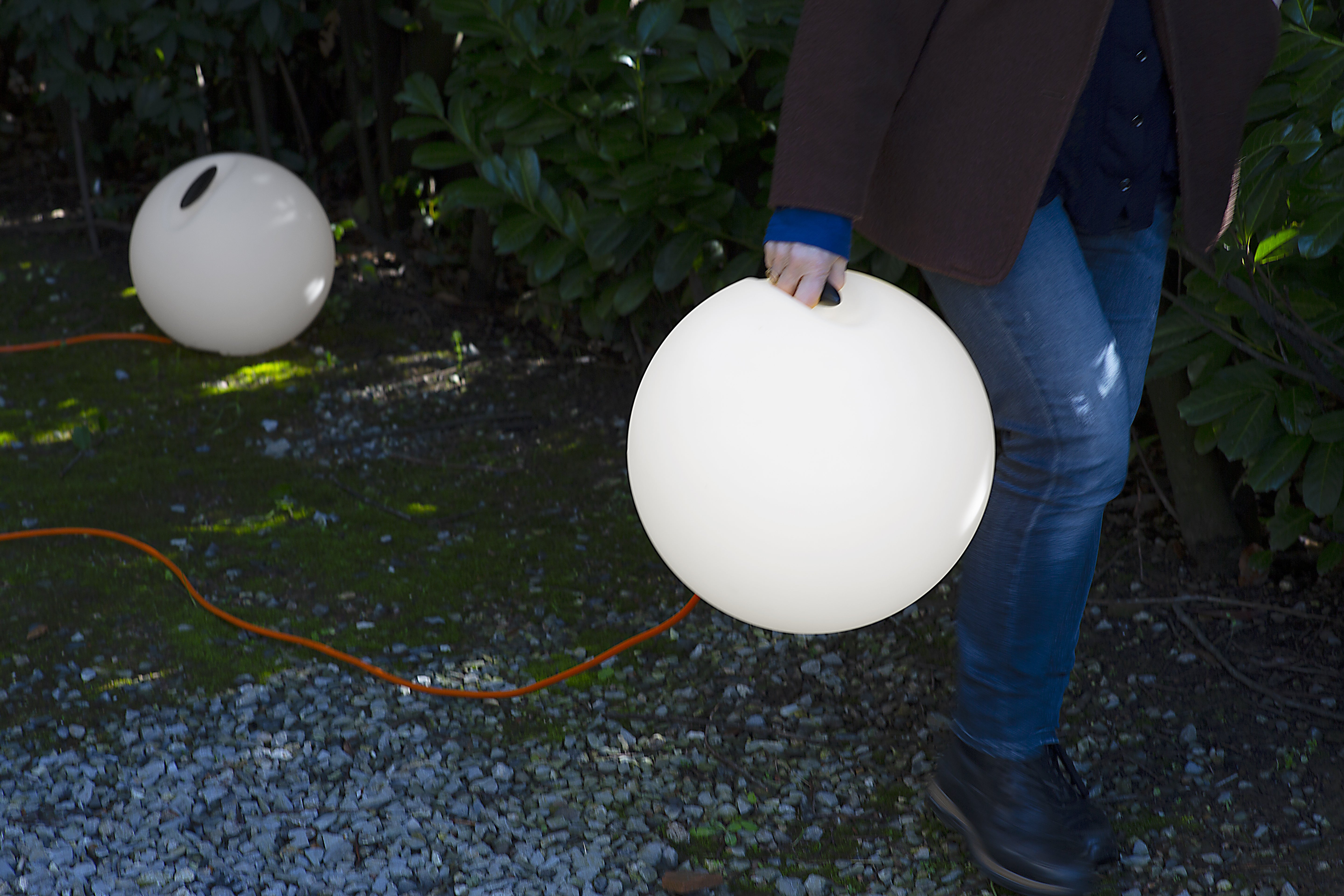 Stehlampe für den Außenbereich BOWL in Weiß