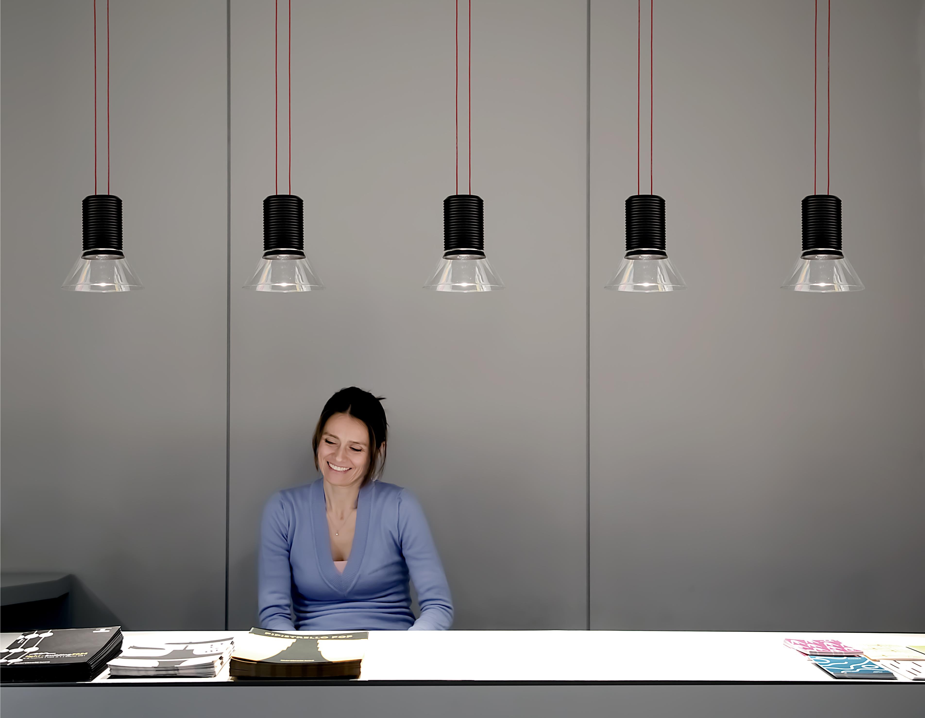 Deckenleuchte DIA transparent mit matten grauen Elementen
