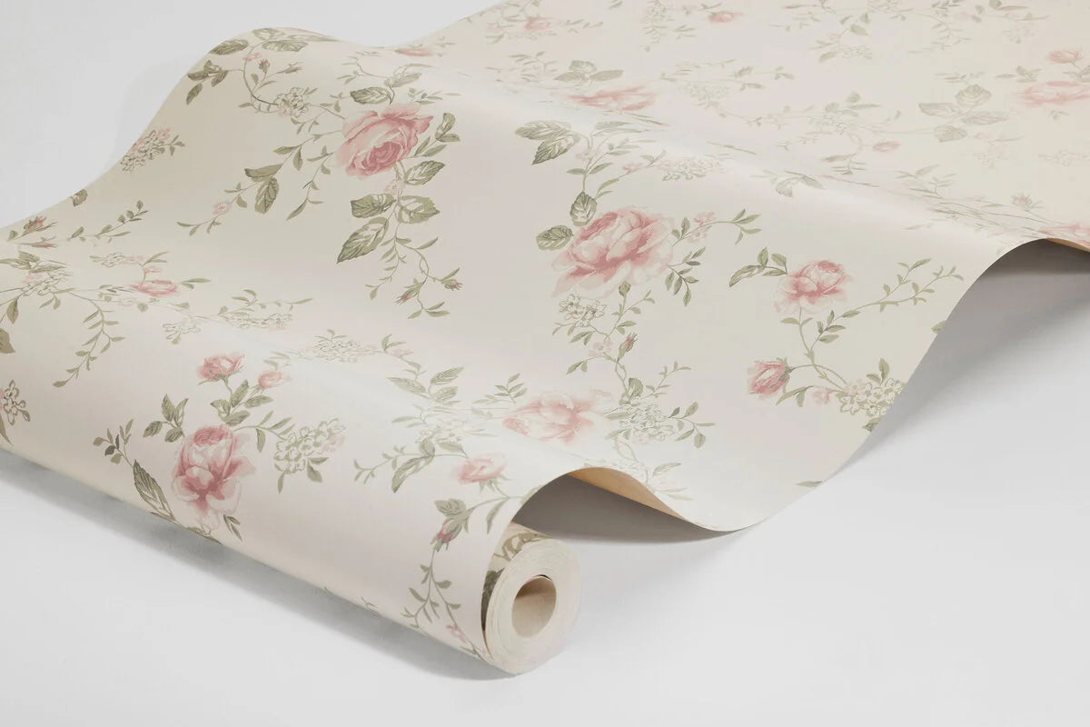 Tapete mit Pflanzenmotiv ROSE GARDEN weiß
