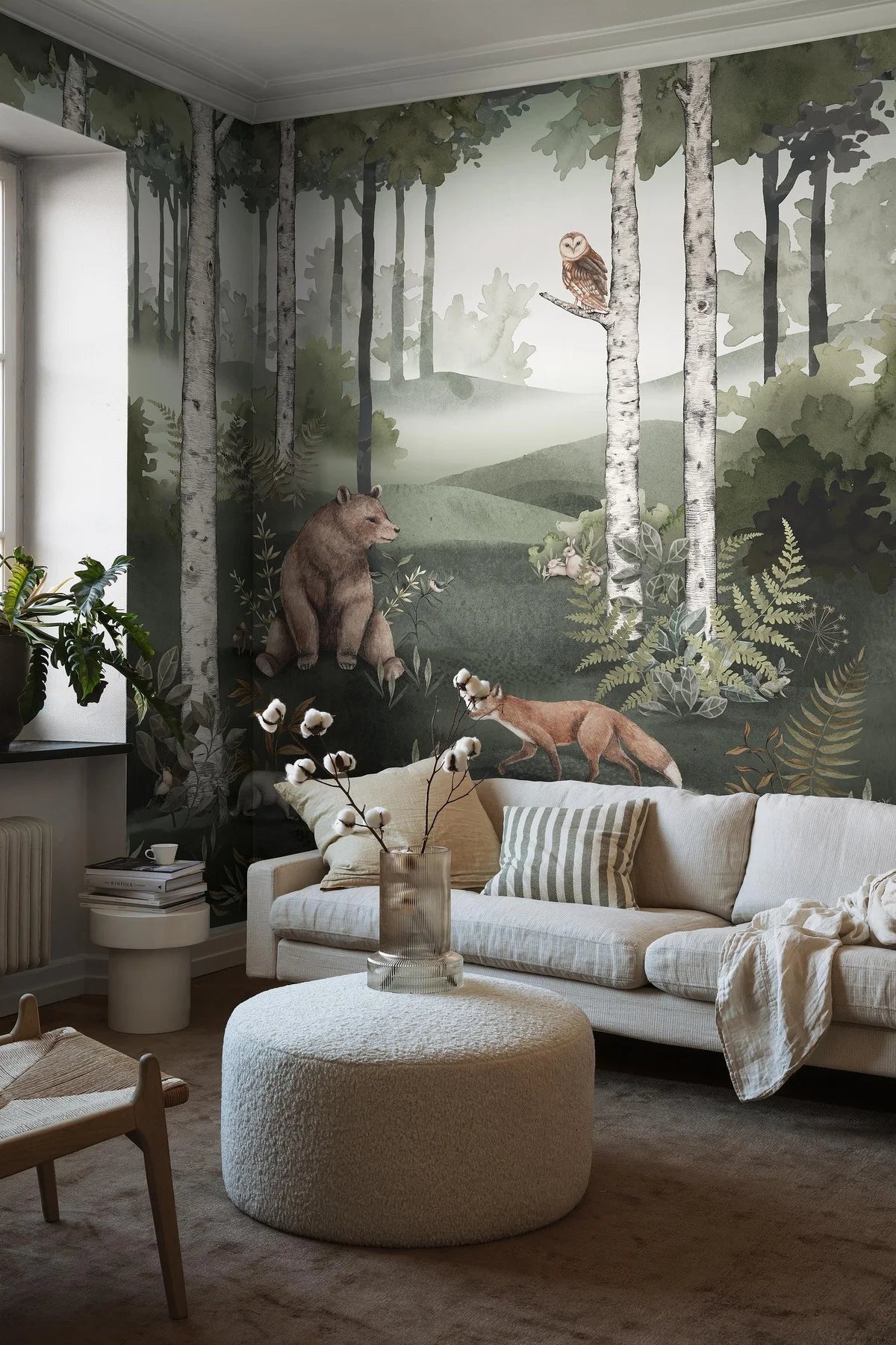 Wandtapete mit pflanzlichem Motiv WILD FOREST grün