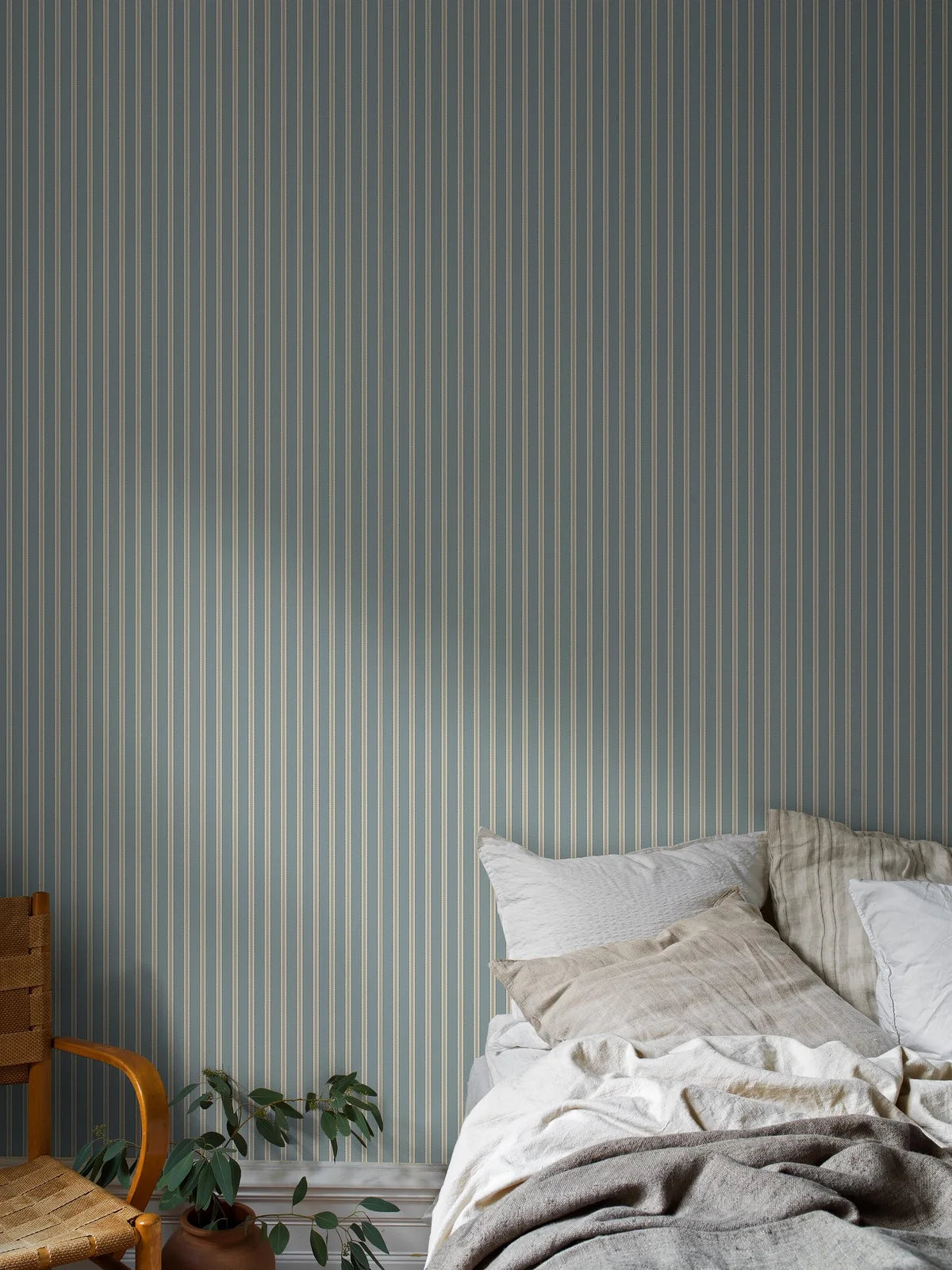 Tapete mit Streifen PÄRLRAND blau-beige