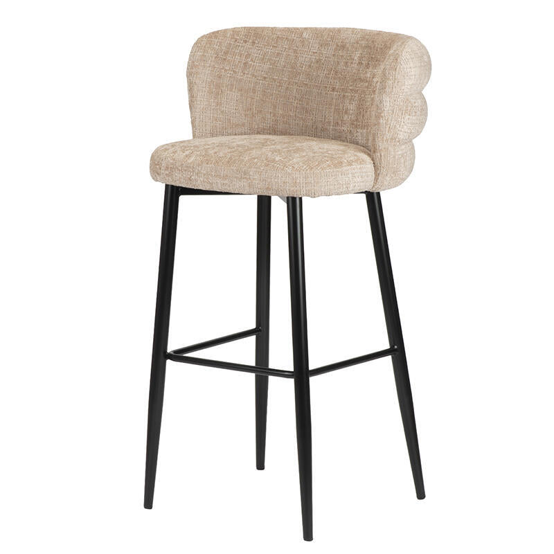 Hocker CLOUD krembeige mit schwarzem Gestell